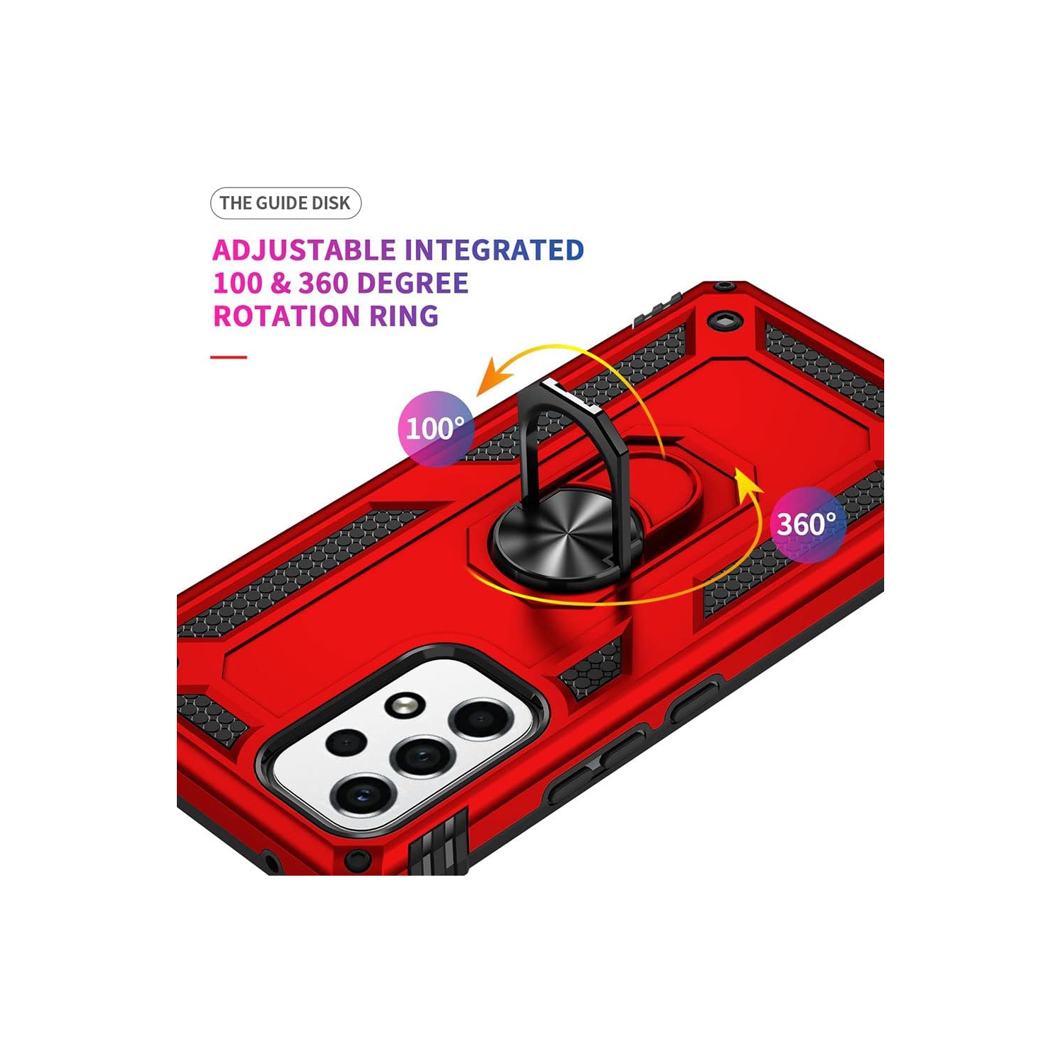 Samsung Galaxy A13 5G Case with Screen Protector, Ring Kickstand Military Protective Shockproof Armor Dual Layer Protection Defender Back Cover Phone