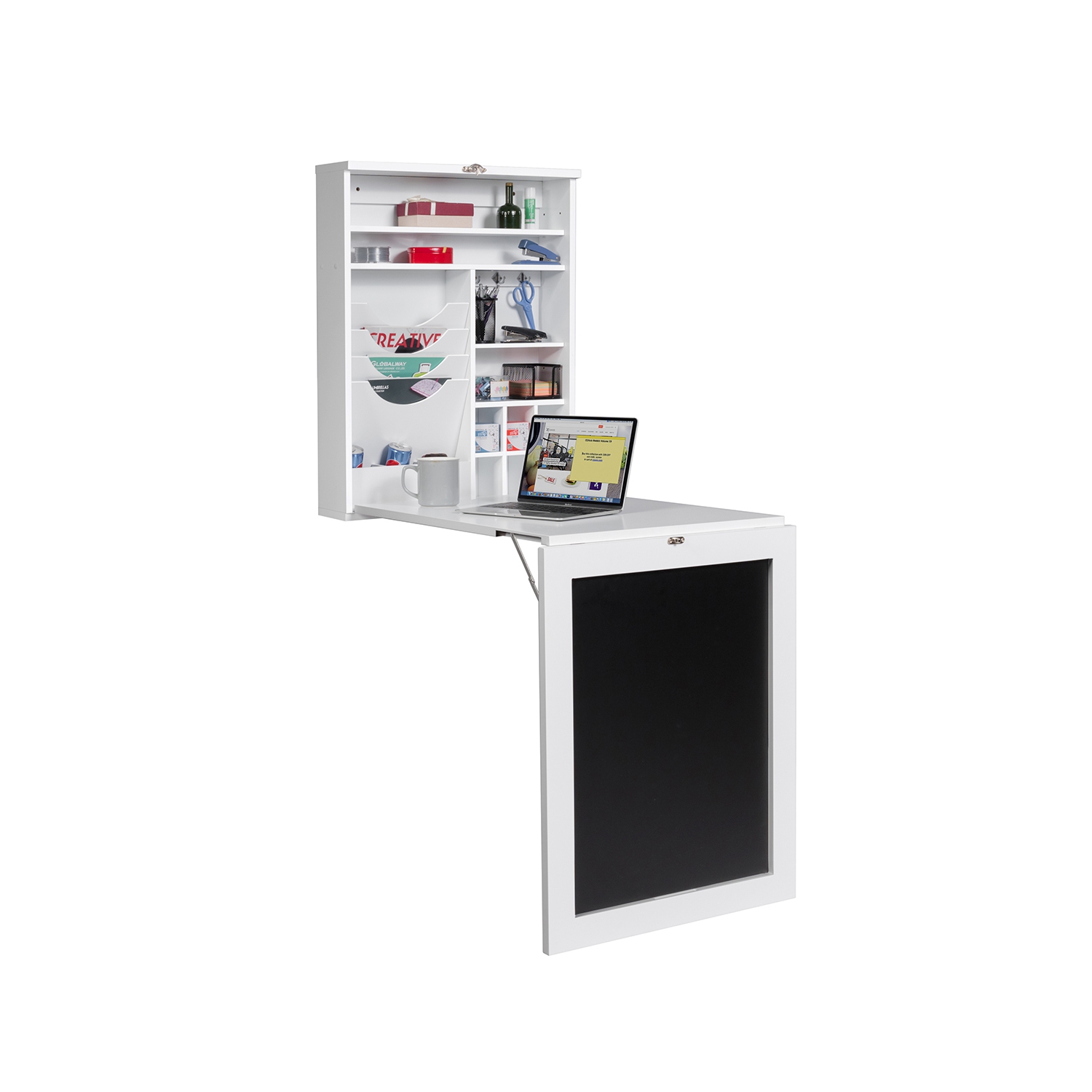 Topbuy – Table murale escamotable convertible avec tableau noir, blanc