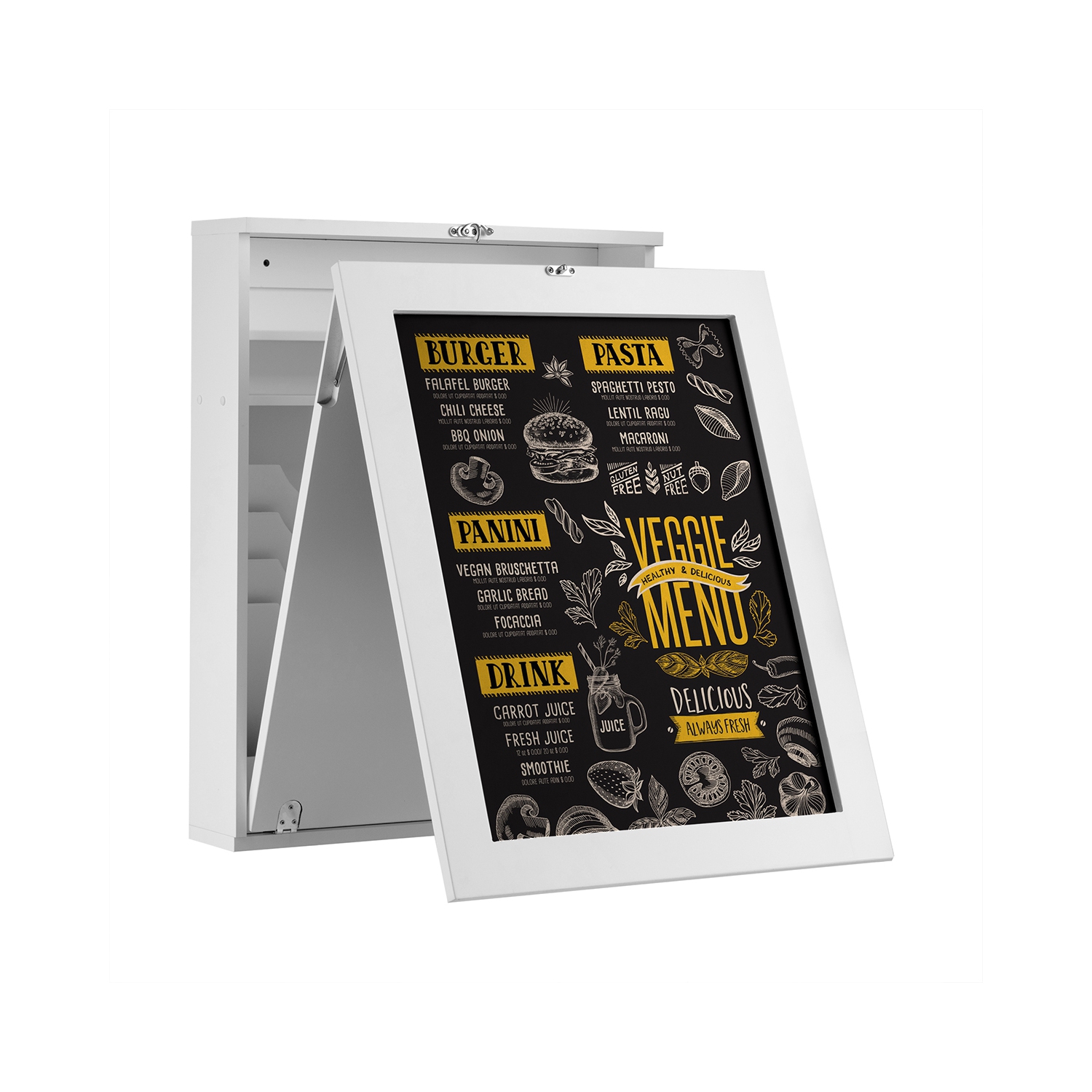 Topbuy – Table murale escamotable convertible avec tableau noir, blanc