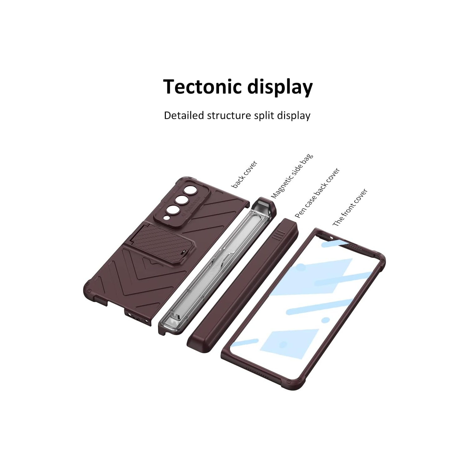 Étui naavor compatible avec le Galaxy Z Fold 4 5G de Samsung [2022], protection à charnière, protecteur d'écran intégré, béquille et support pour