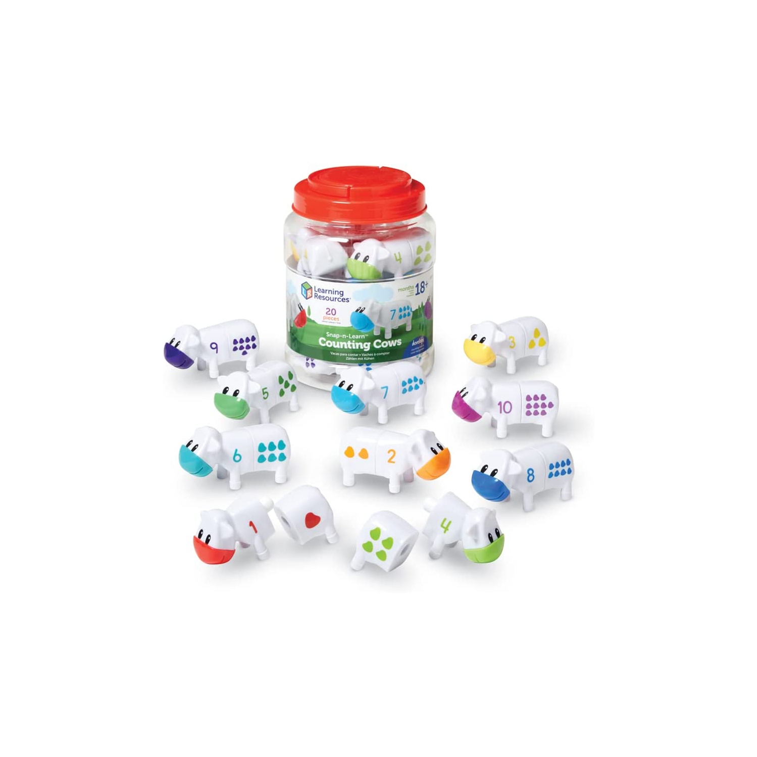 Learning Resources LER6707 Snap-N-Learn Counting Cows 20 Pieces