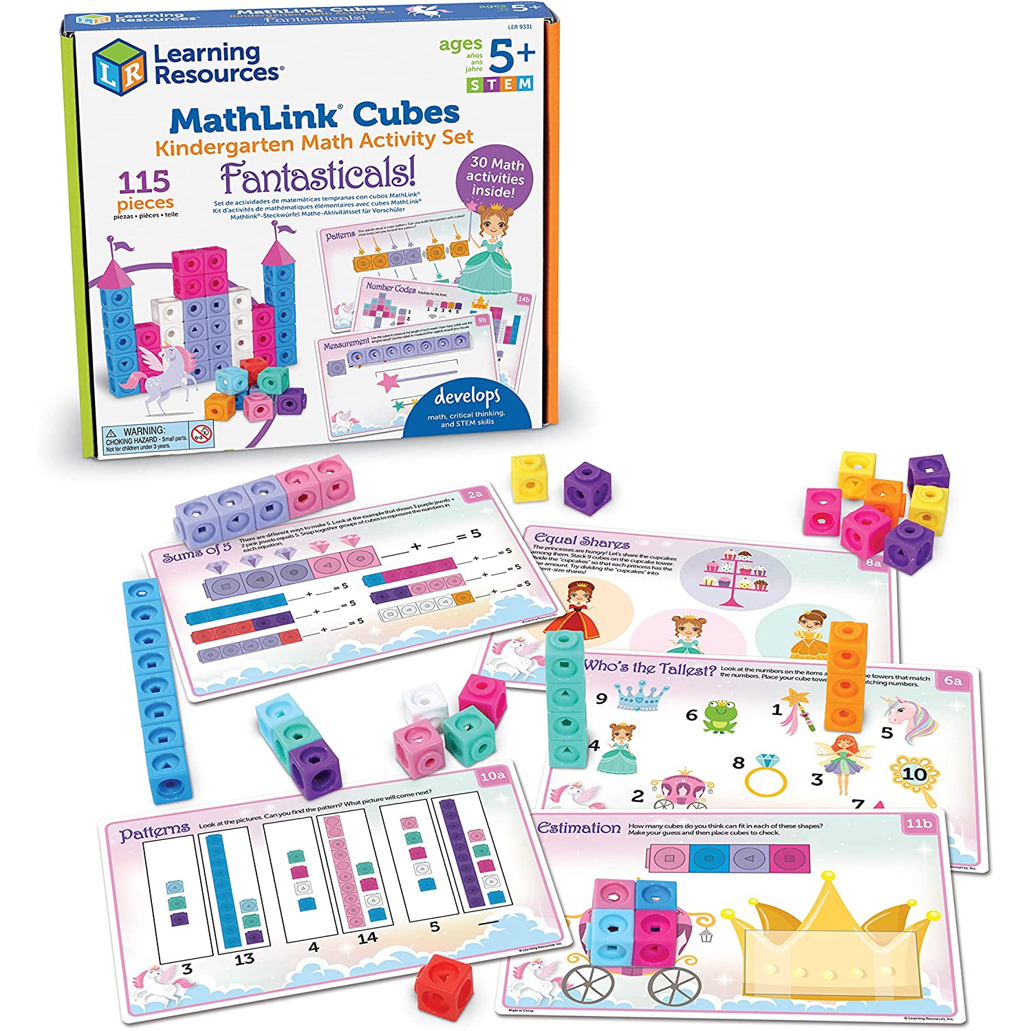 Learning Resources LER9331 Kindergarten Math Activity Set: Fantasticals! 115pieces for Ages 5+