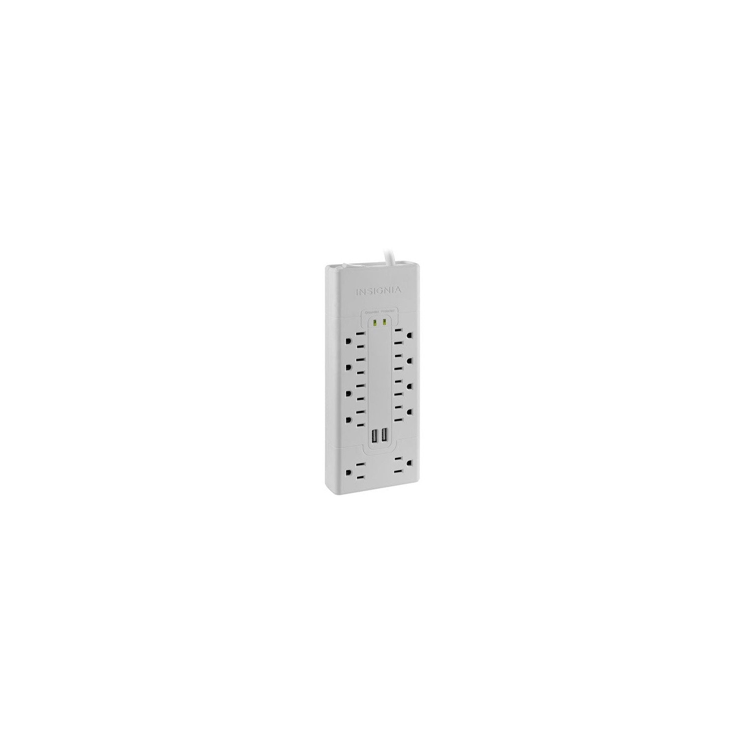 Boîte ouverte - Protection contre les surtensions à 10 prises NS-PWSU1028-C d'Insignia; Câble de 6ft m à 2 ports USB