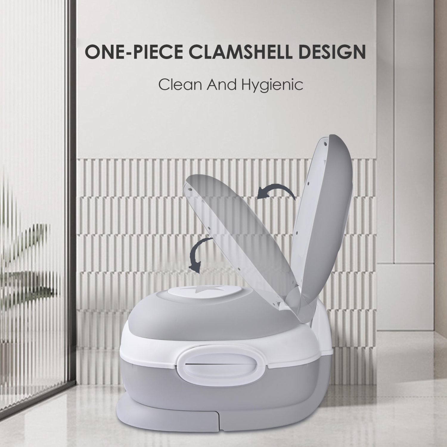 LIVINGbasics 3-In-1 Potty, Portable Kids Potty Seat Training Toilet with Trainer Ring and Step Stool for Indoor Outdoor Travel Car Camping