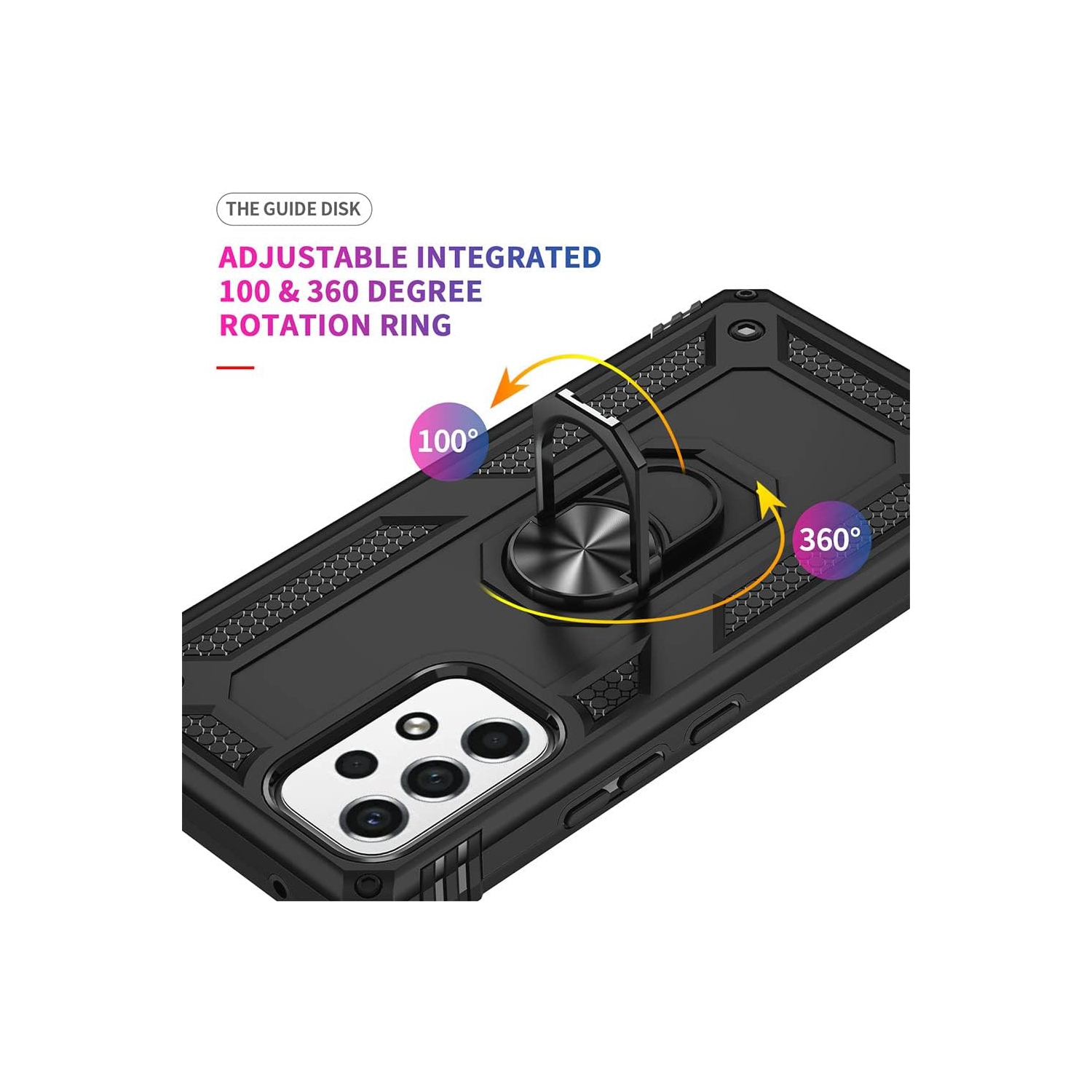 Samsung Galaxy A33 5G Case with Screen Protector, Ring Kickstand Military Protective Shockproof Armor Dual Layer Protection Defender Back Cover Phone