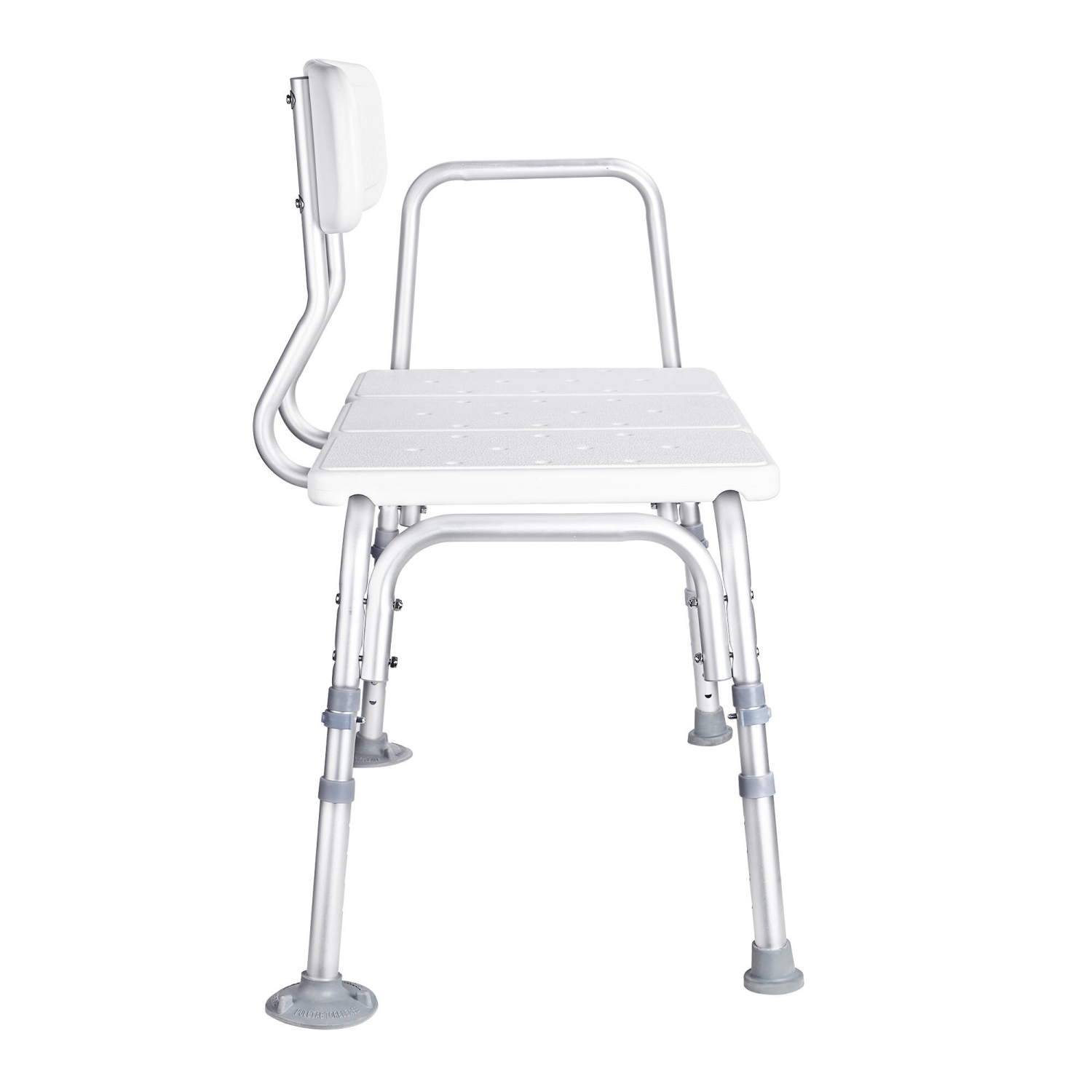 Chaise de douche avec banc de transfert pour salle de bain aînés, tabourets avec baignoire à 5 niveaux à hauteur réglable et accoudoirs amovibles.