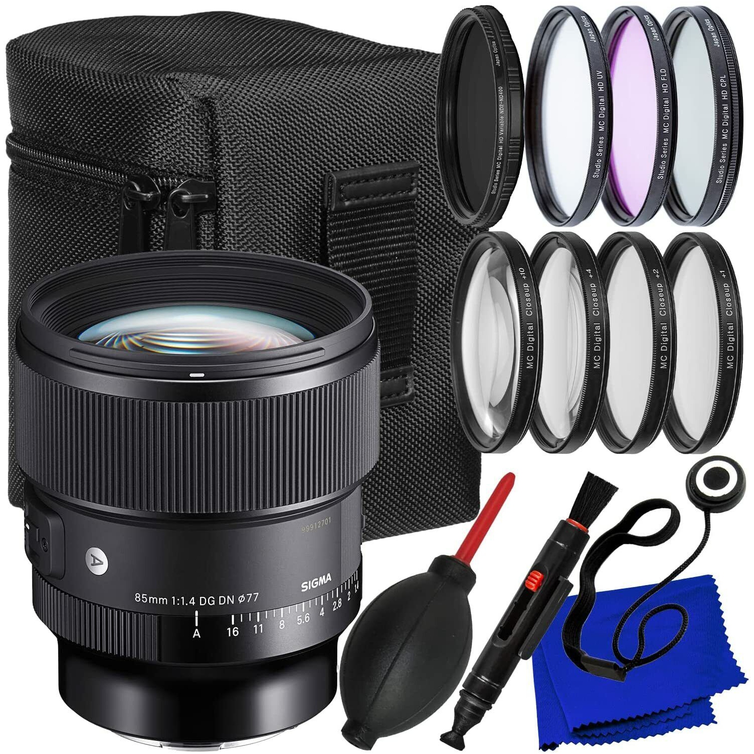 Objectif d'art 85&nbsp;mm f/1,4 DG DN de Sigma pour ensemble d'accessoires E 322965 à 12PC de Sony
