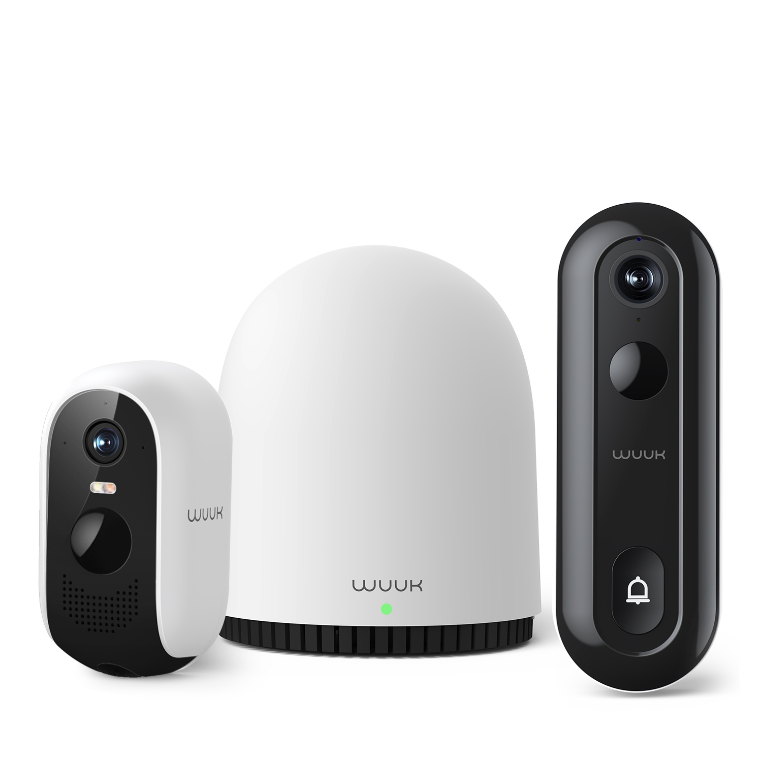 WUUK No Subscription Security Cameras with 32GB Storage Chime/Base Station, Including a Wire Free or Wired Doorbell Camera and an Outdoor Camera, 2K