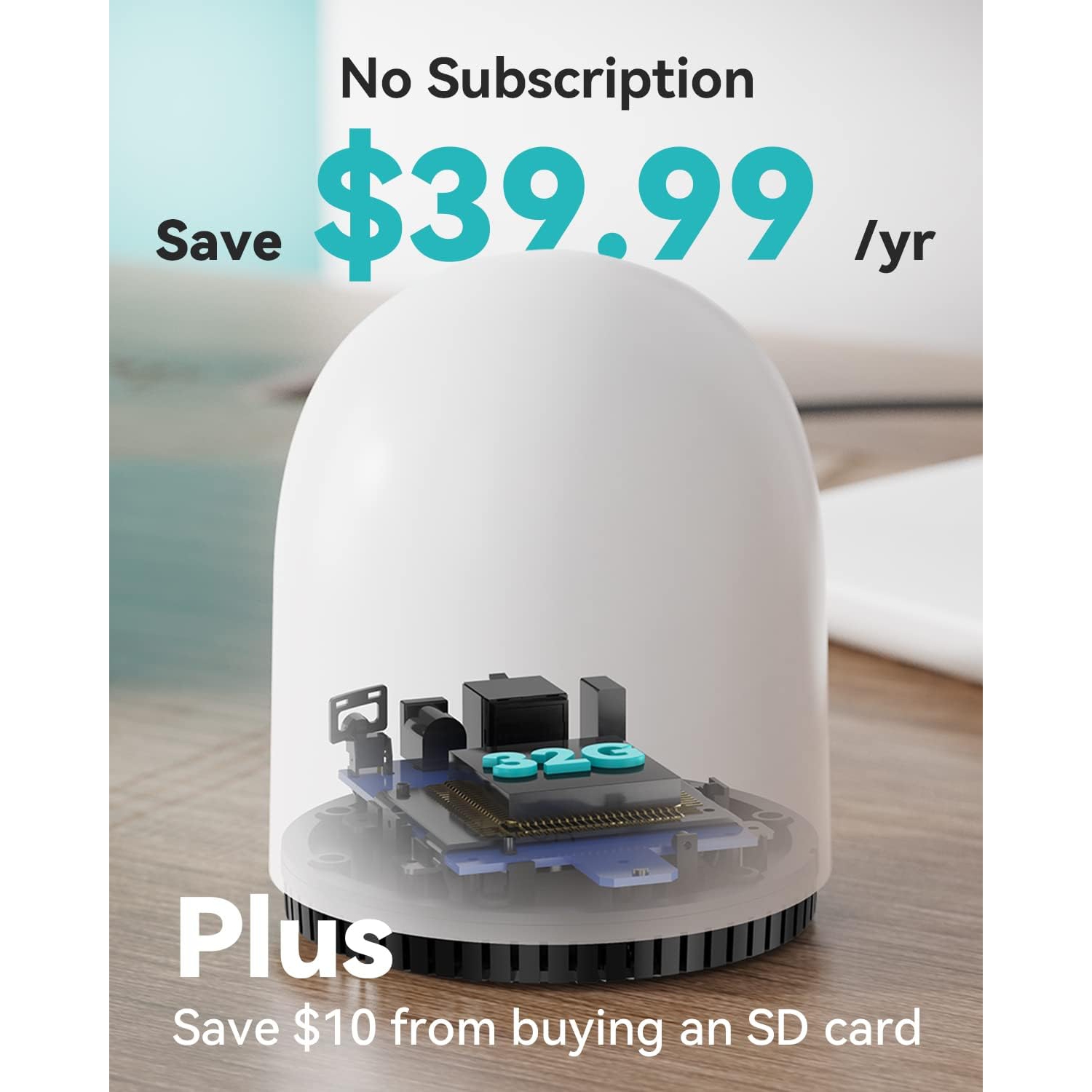 WUUK No Subscription Security Cameras with 32GB Storage Chime/Base Station, Including a Wire Free or Wired Doorbell Camera and an Outdoor Camera, 2K