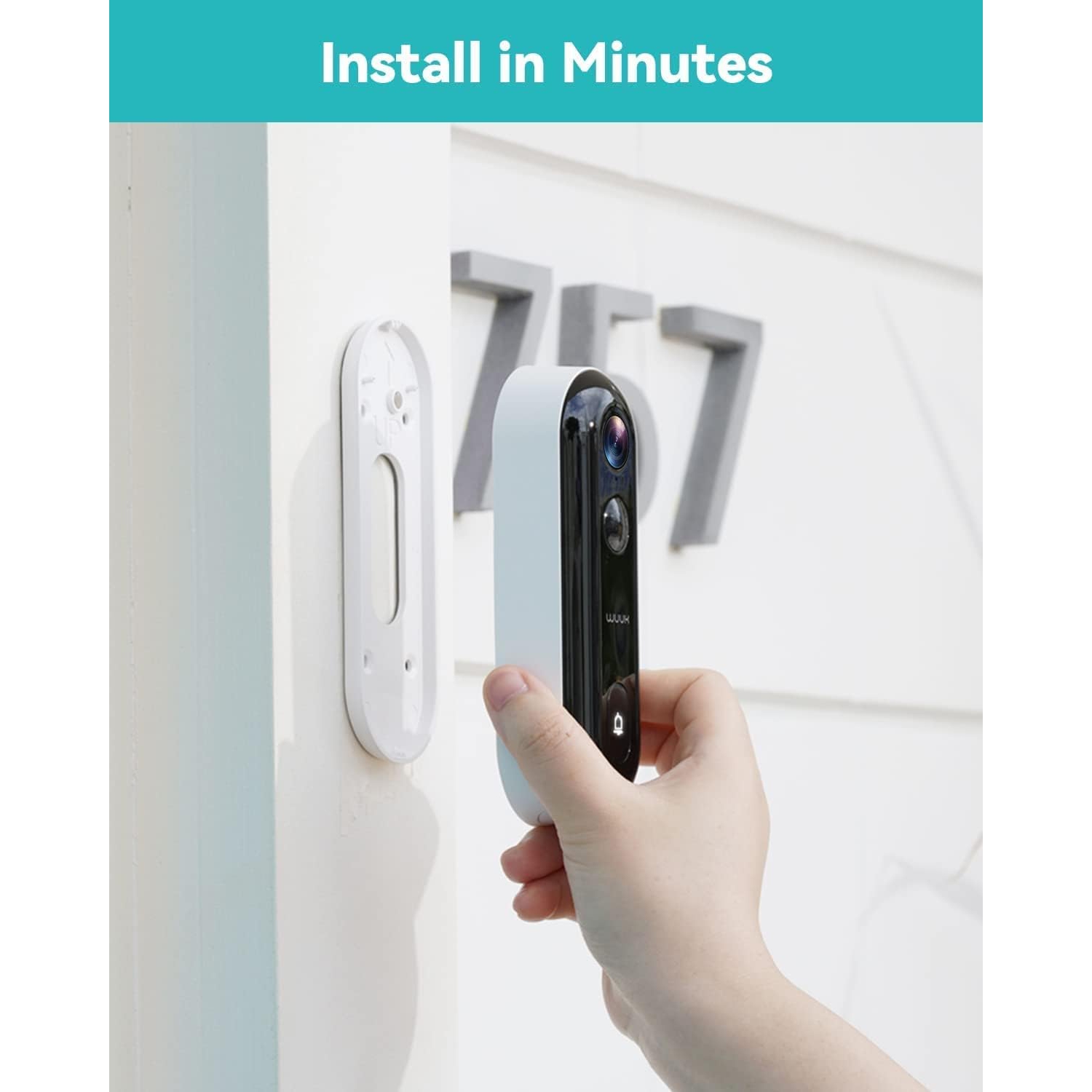 WUUK No Subscription Security Cameras with 32GB Storage Chime/Base Station, Including a Wire Free or Wired Doorbell Camera and an Outdoor Camera, 2K