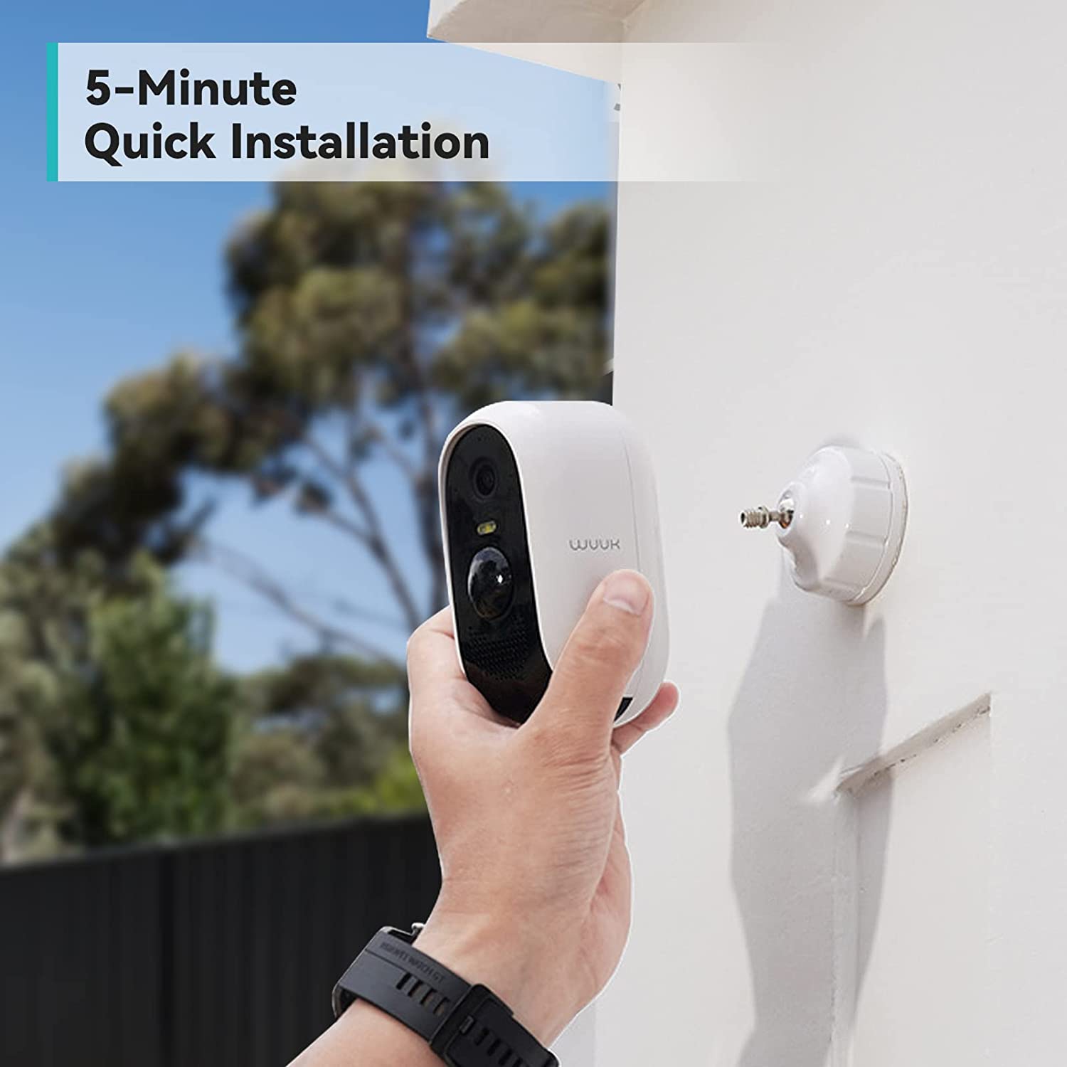 WUUK No Subscription Security Cameras with 32GB Storage Chime/Base Station, Including a Wire Free or Wired Doorbell Camera and an Outdoor Camera, 2K