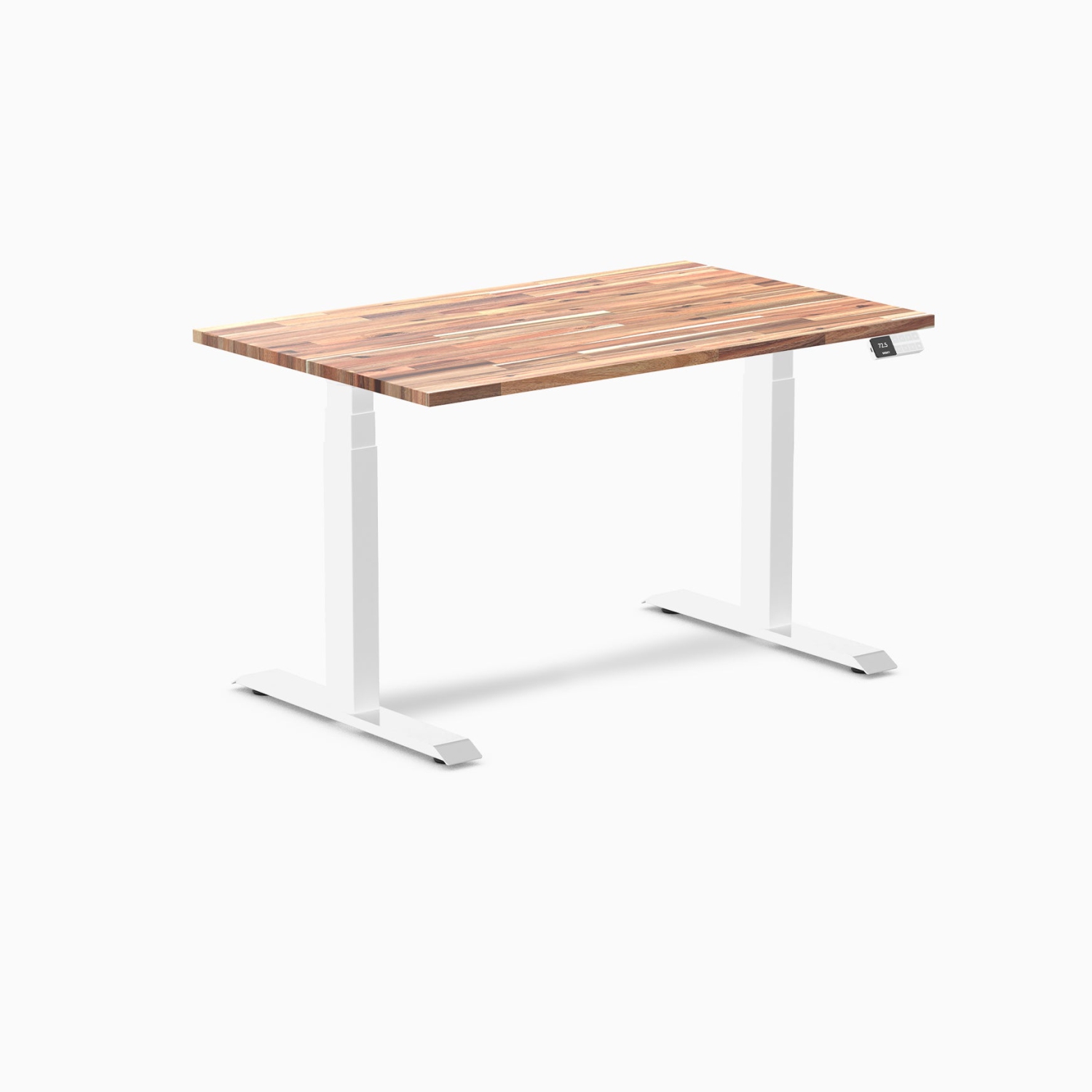 Desky Dual Softwood Sit-Stand Desk - 48" Acacia Top Dual Motor Height Range up to 49.2" White Frame