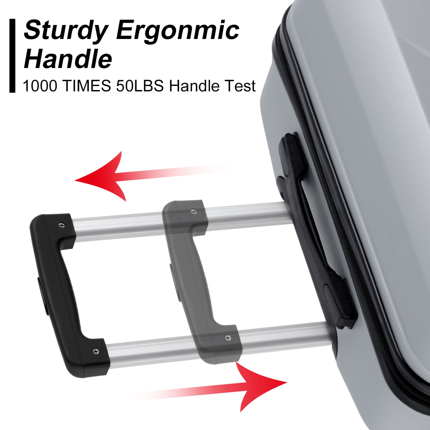 HIKOLAYAE Slab Collection Hardside Spinner Luggage Sets in Argent Silver, 3 Piece - TSA Lock