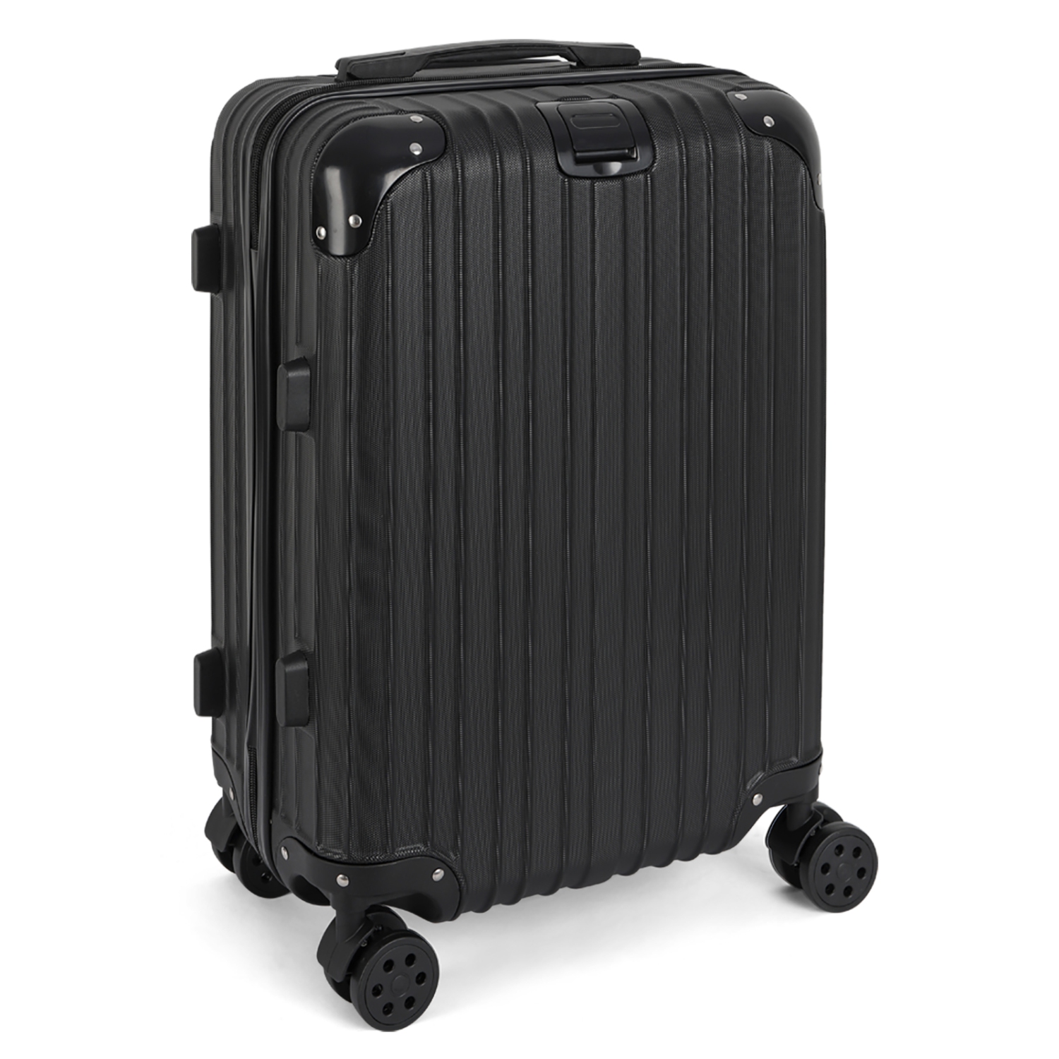HIKOLAYAE Geometric Collection Hardside Spinner Luggage Sets in Raven Black, 3 Piece - TSA Lock
