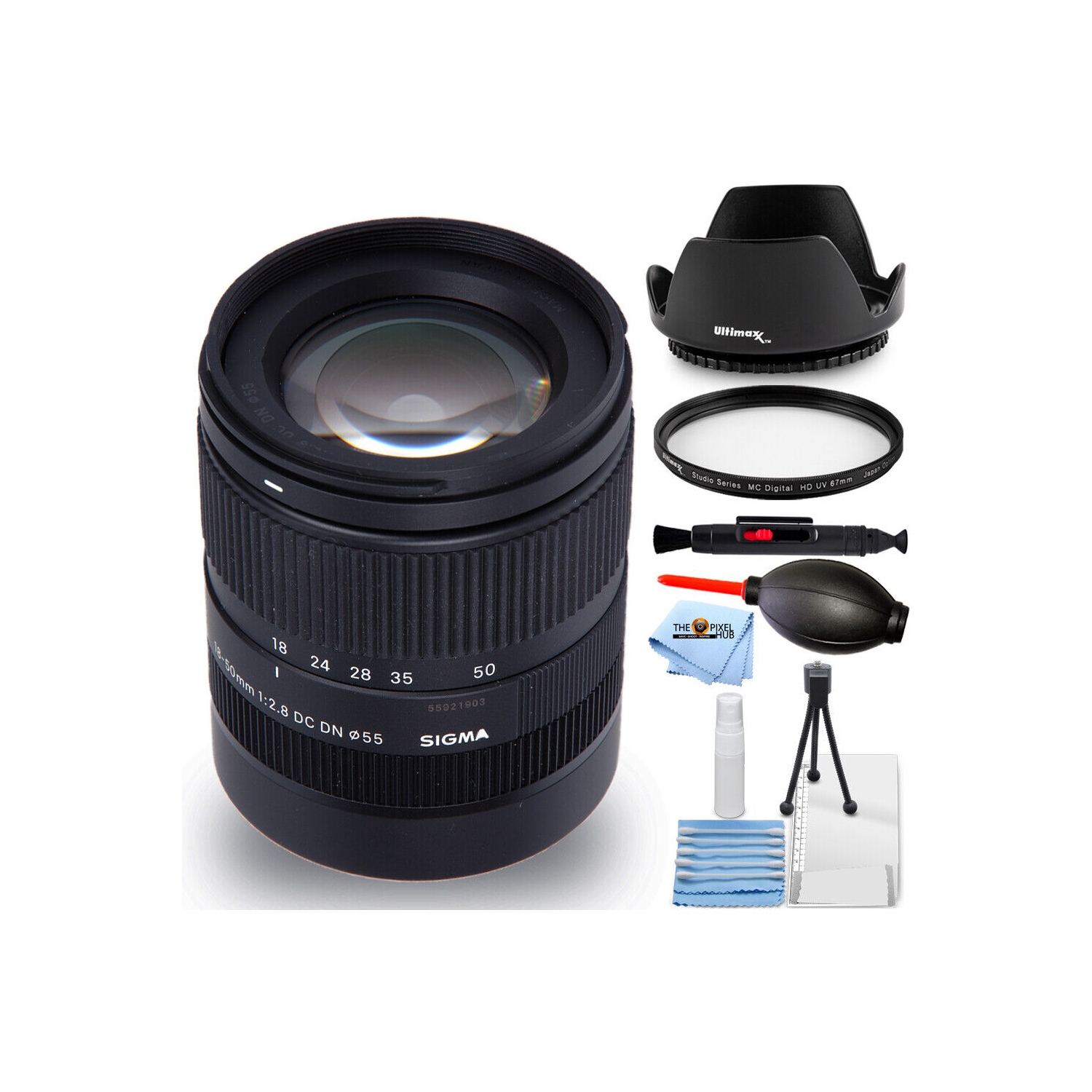 Objectif contemporain DC DN 18-50&nbsp;mm f/2,8 de Sigma pour ensemble d'accessoires E 7PC de Sony