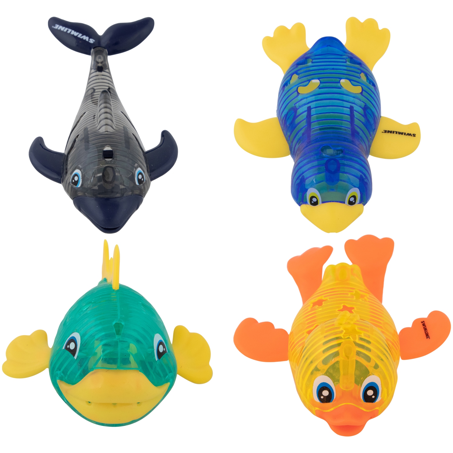 Set of 4 Water Activated Light-Up Sea Animals Swimming Pool Dive Toys
