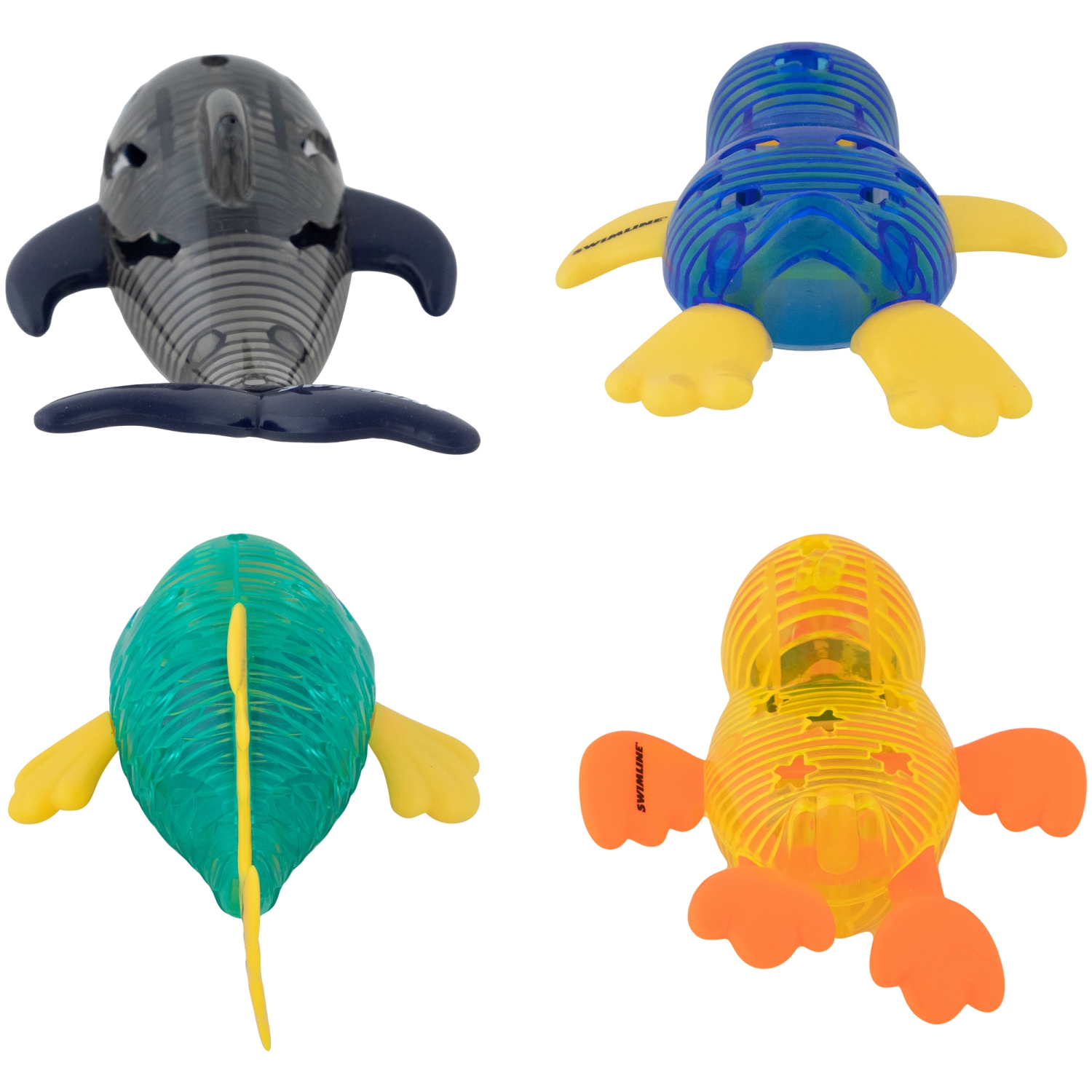 Set of 4 Water Activated Light-Up Sea Animals Swimming Pool Dive Toys