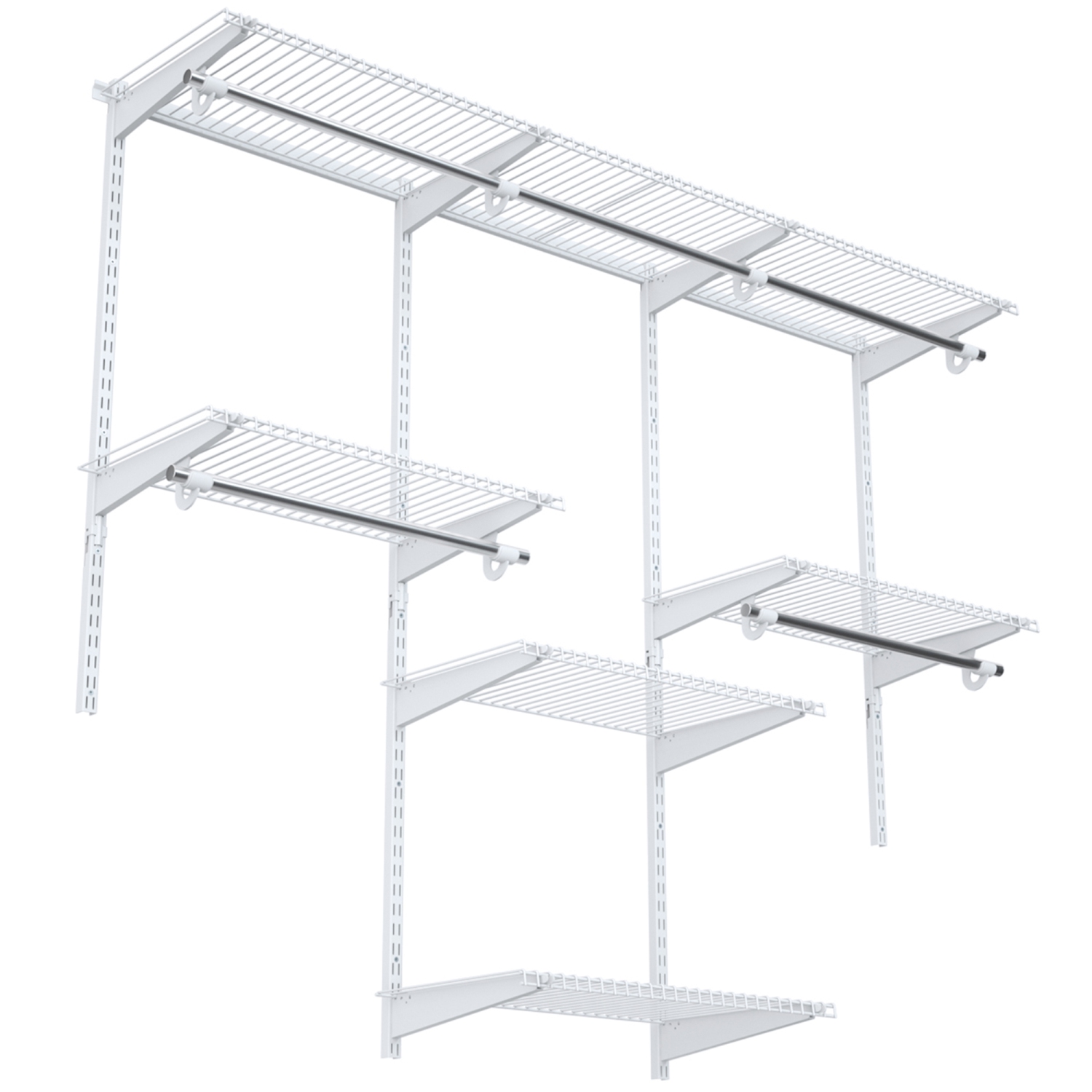 Topbuy Wall Mounted Custom Closet Adjustable Hanging Storage Organizer Rack