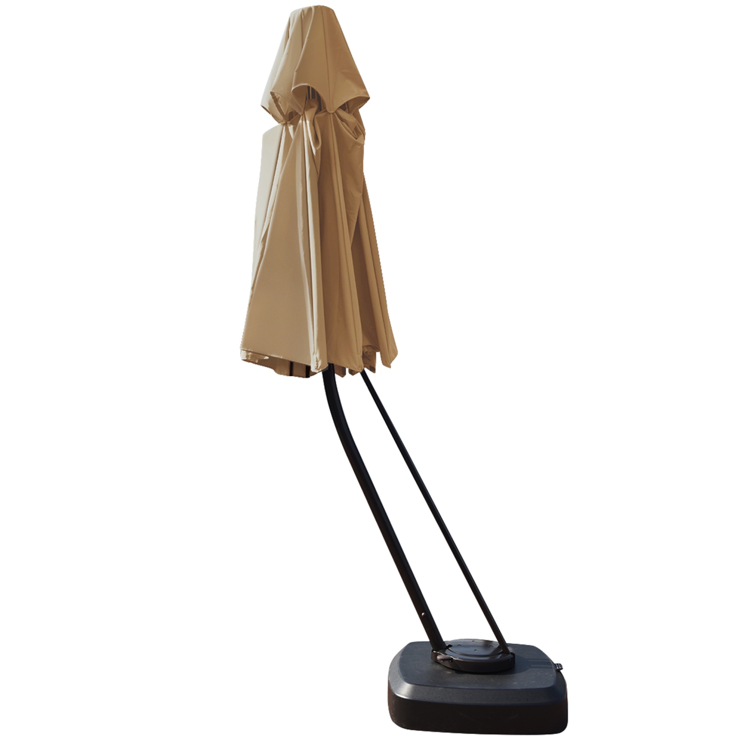 Topbuy 11ft Cantilever Offset Hanging 360°Rotation Patio Umbrella with Umbrella Base