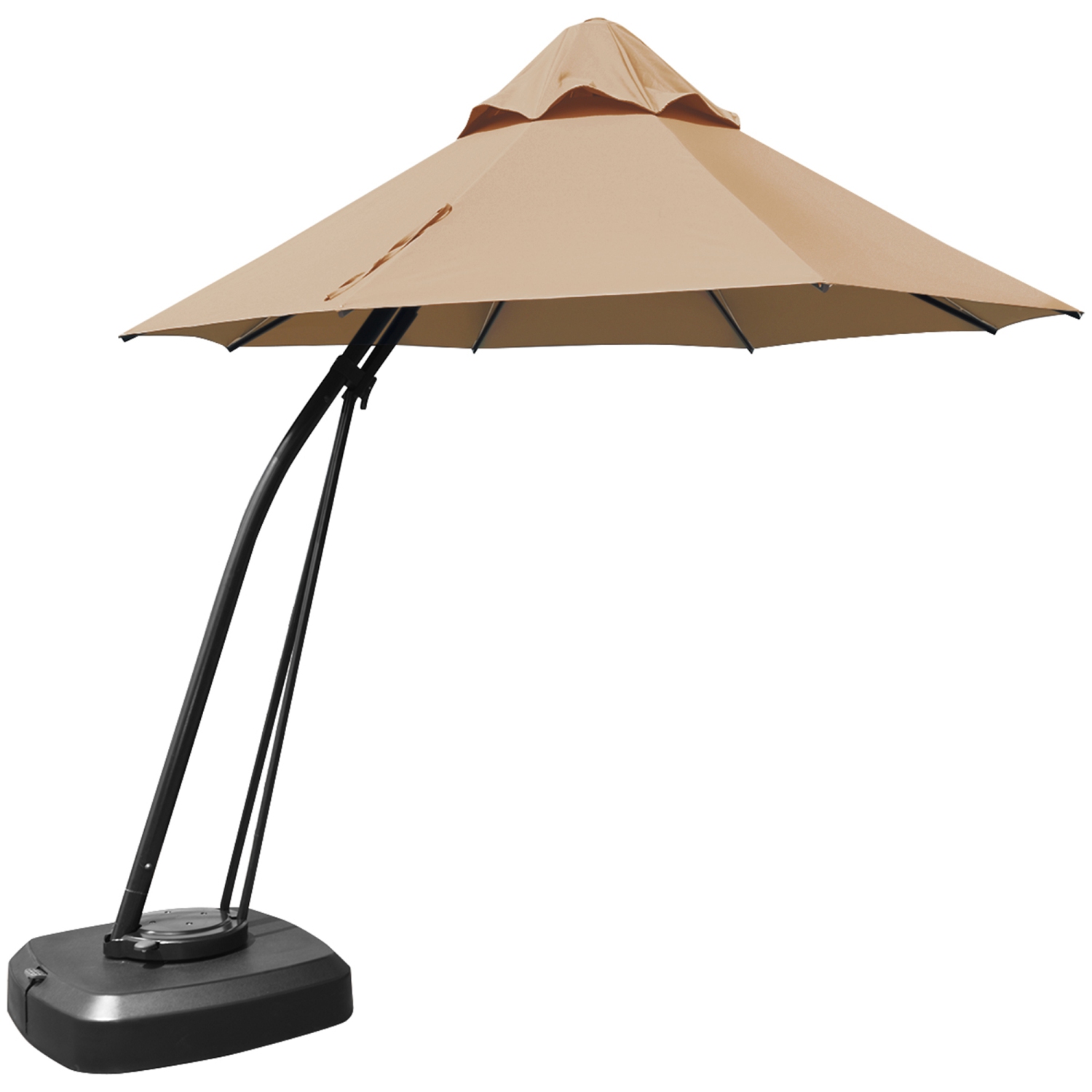 Topbuy 11ft Cantilever Offset Hanging 360°Rotation Patio Umbrella with Umbrella Base