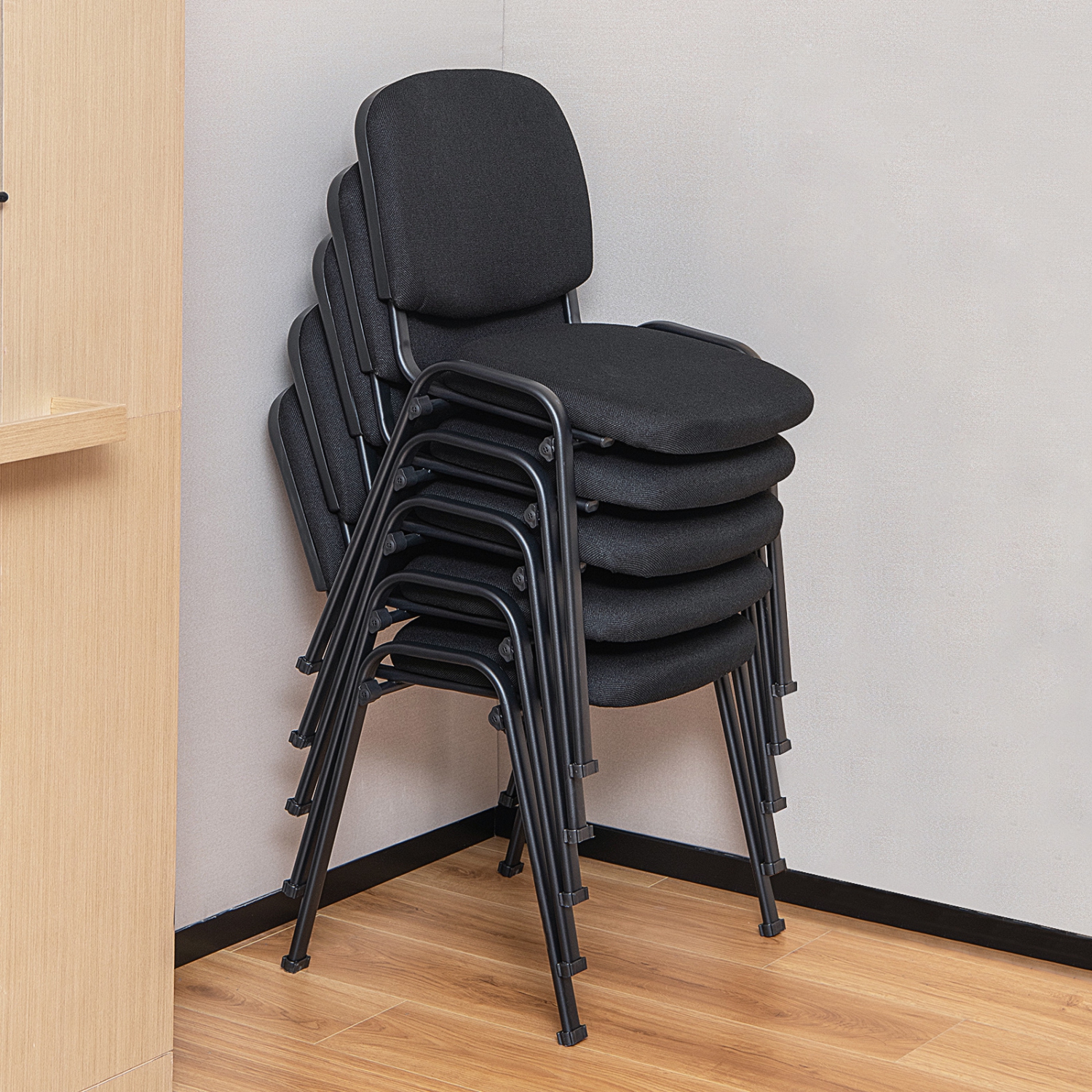 TopBuy – Ensemble de 5/10 chaises de salle de conférence empilables pour invités avec dossier et siège rembourrés