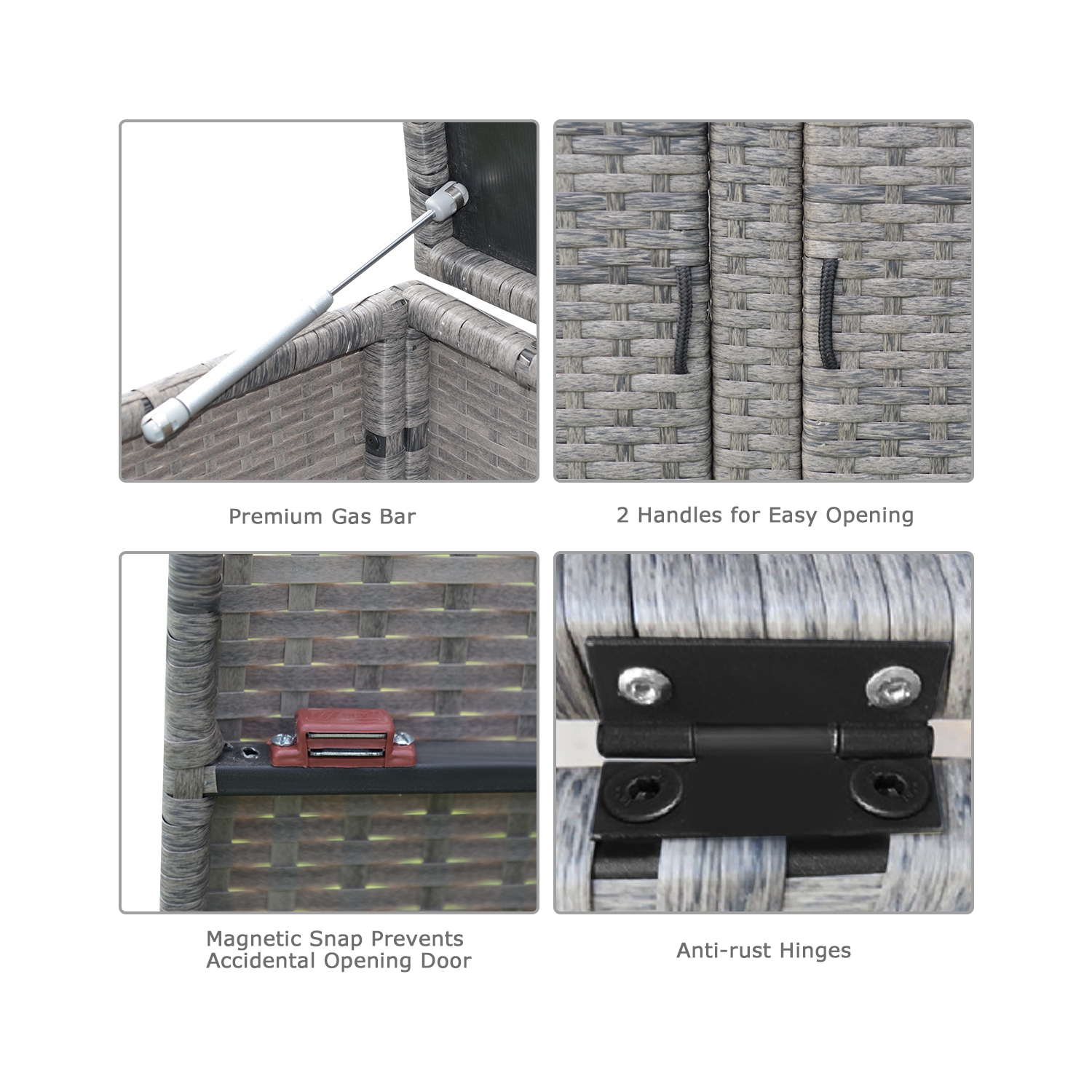 Topbuy Outdoor Rattan Storage Box Patio Wicker Storage Bin Cabinet 88 Gallon