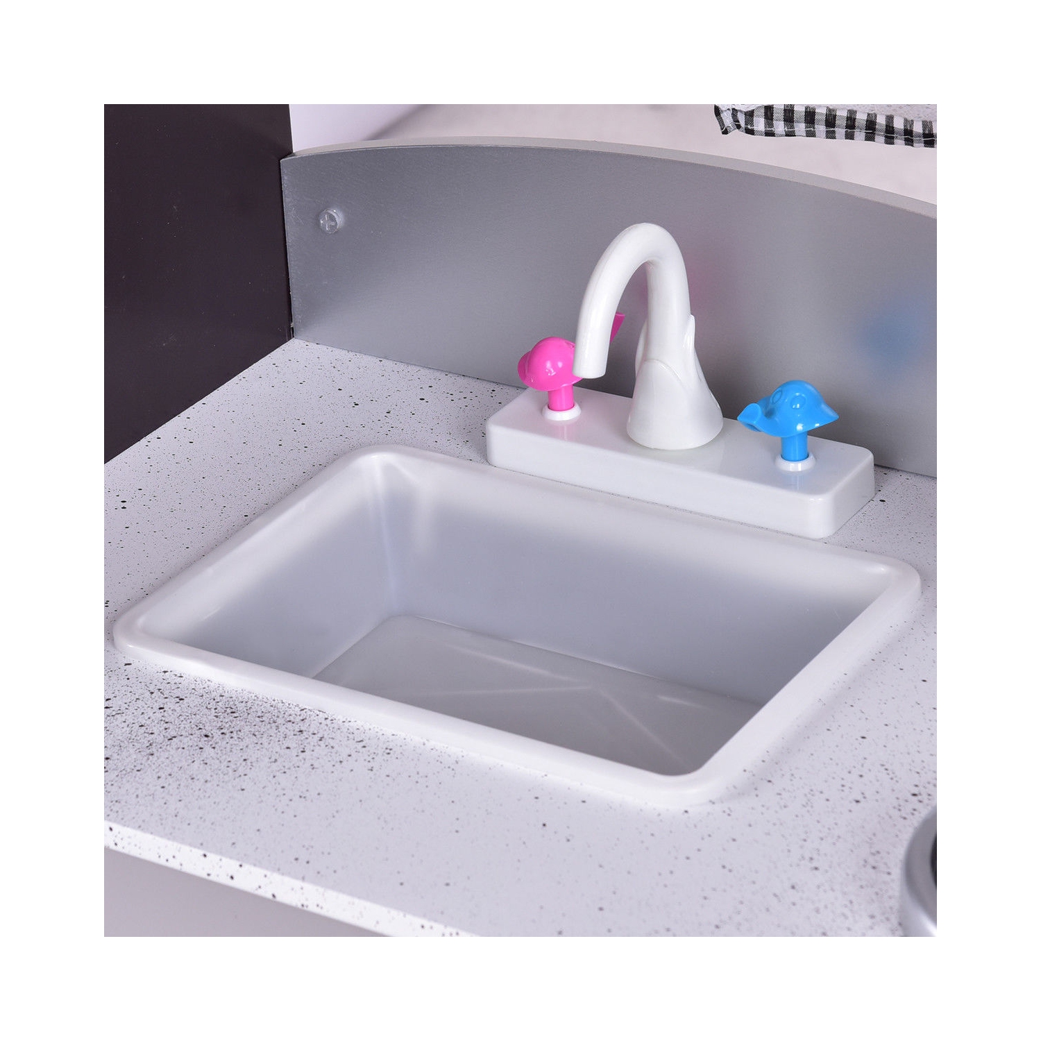 Gymax Kids Cooking Pretend Play Toy Wooden Kitchen Set Children Playset Vintage