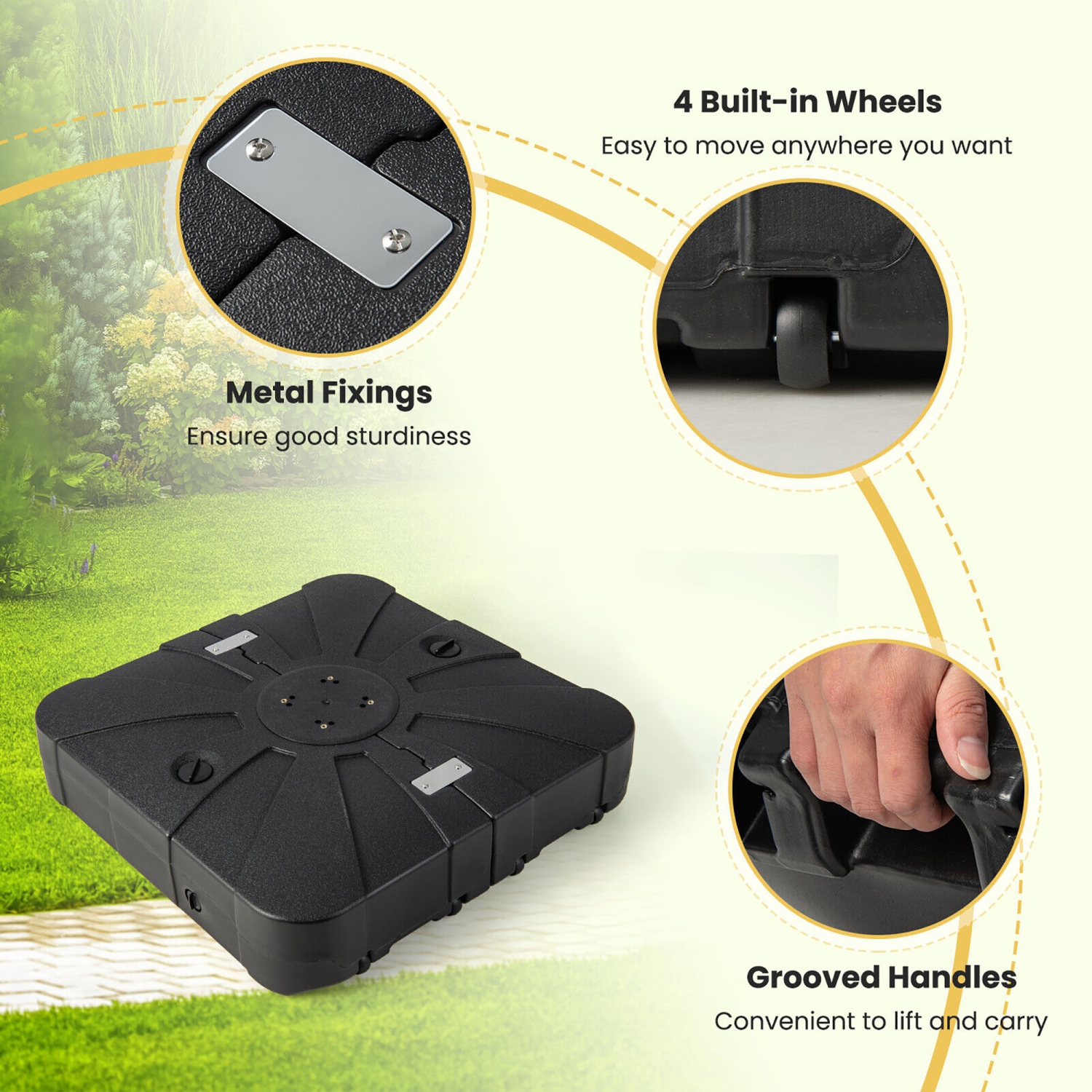 Gymax Patio 200lbs Fillable Cantilever Umbrella Base Heavy-Duty Water-Filled Outdoor