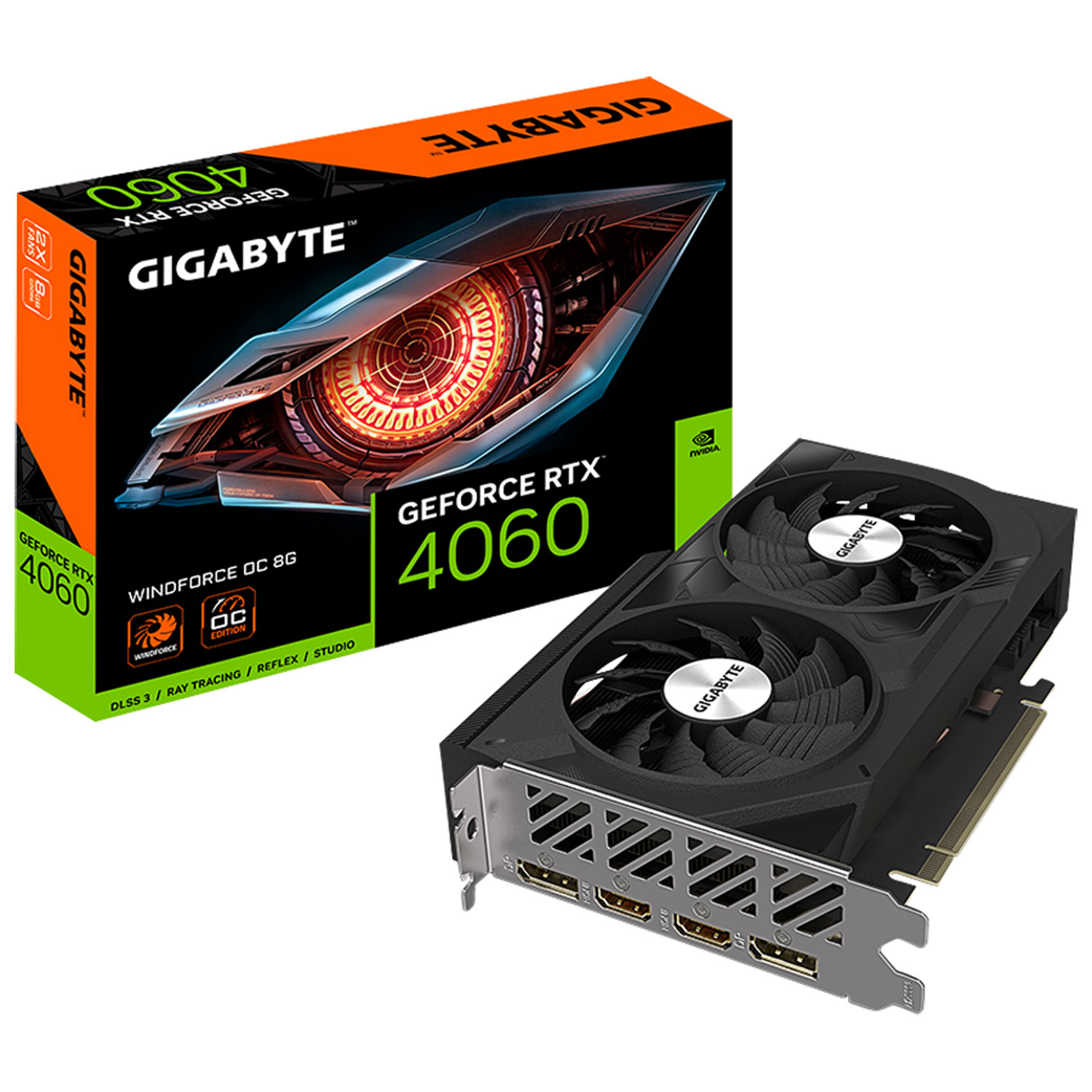 GIGABYTE GeForce RTX 4060 Windforce OC 8G GDDR6 Video Card