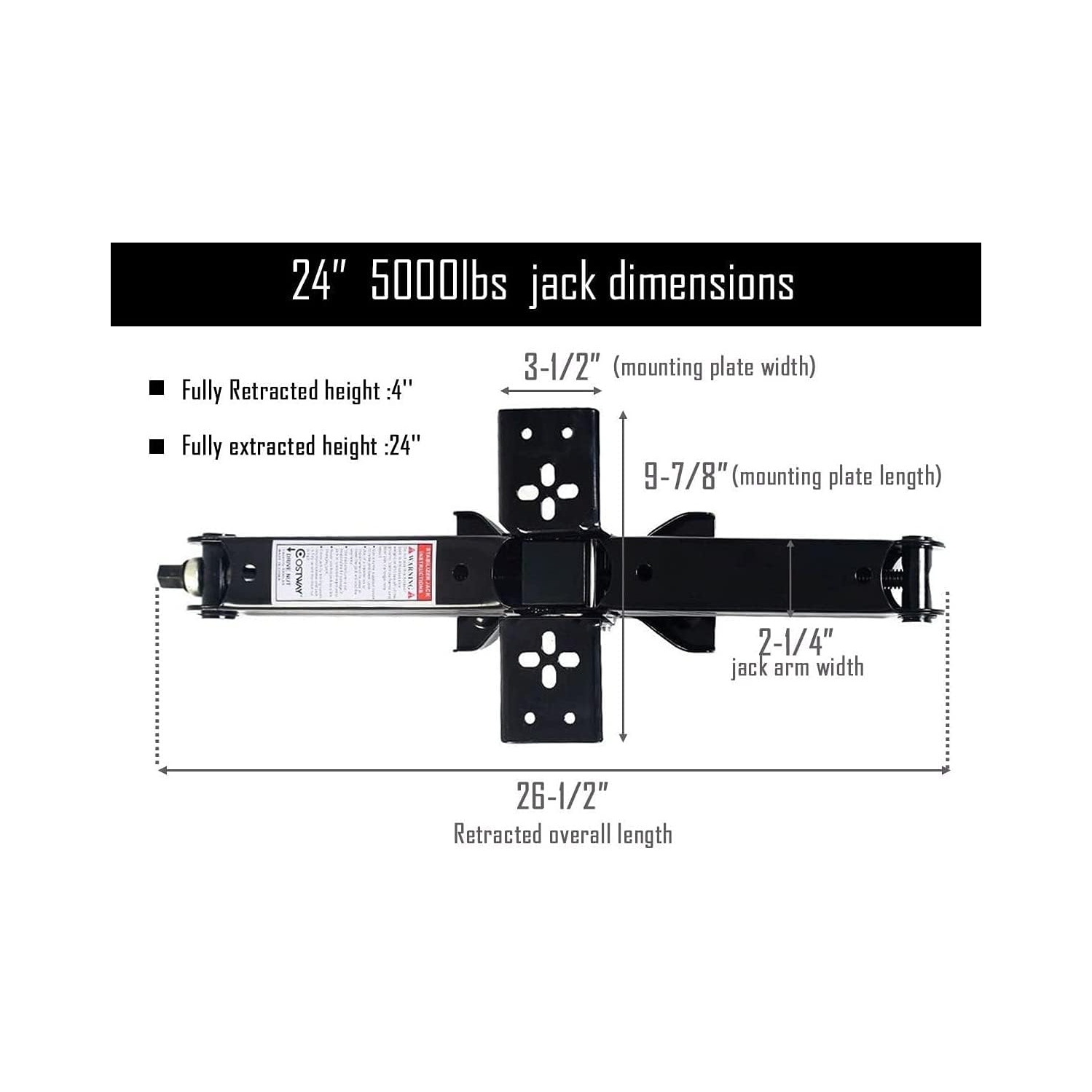 Combo 64280 - Ensemble de 4 5000&nbsp;lb stabilisateurs de VR à prise ciseaux à faible profil à vis de catégorie 8 et plaque universelle à 2 prises