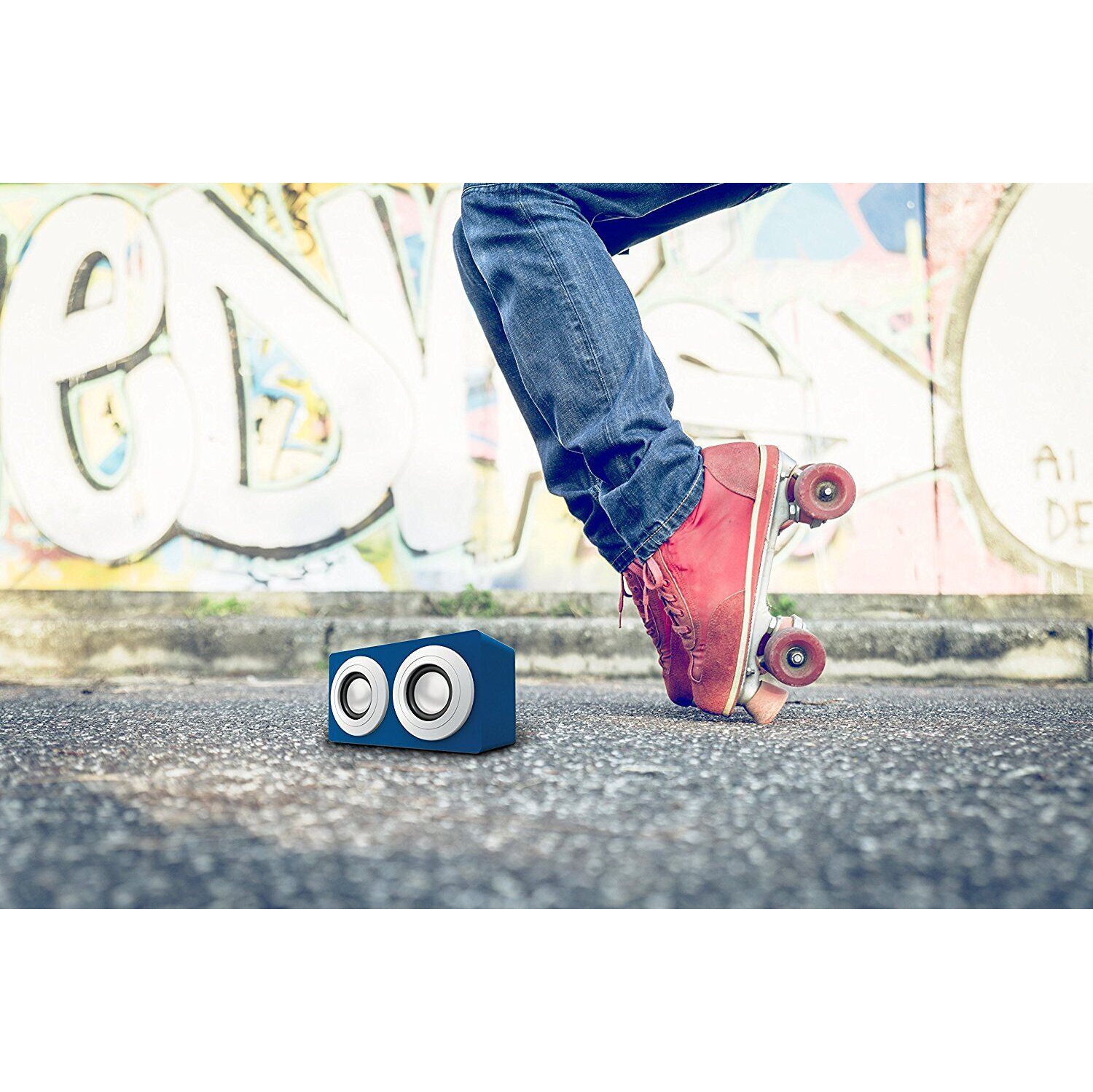 Polaroid PBT3005BL Portable Stereo Bluetooth Wireless Mini Box Speaker - Blue