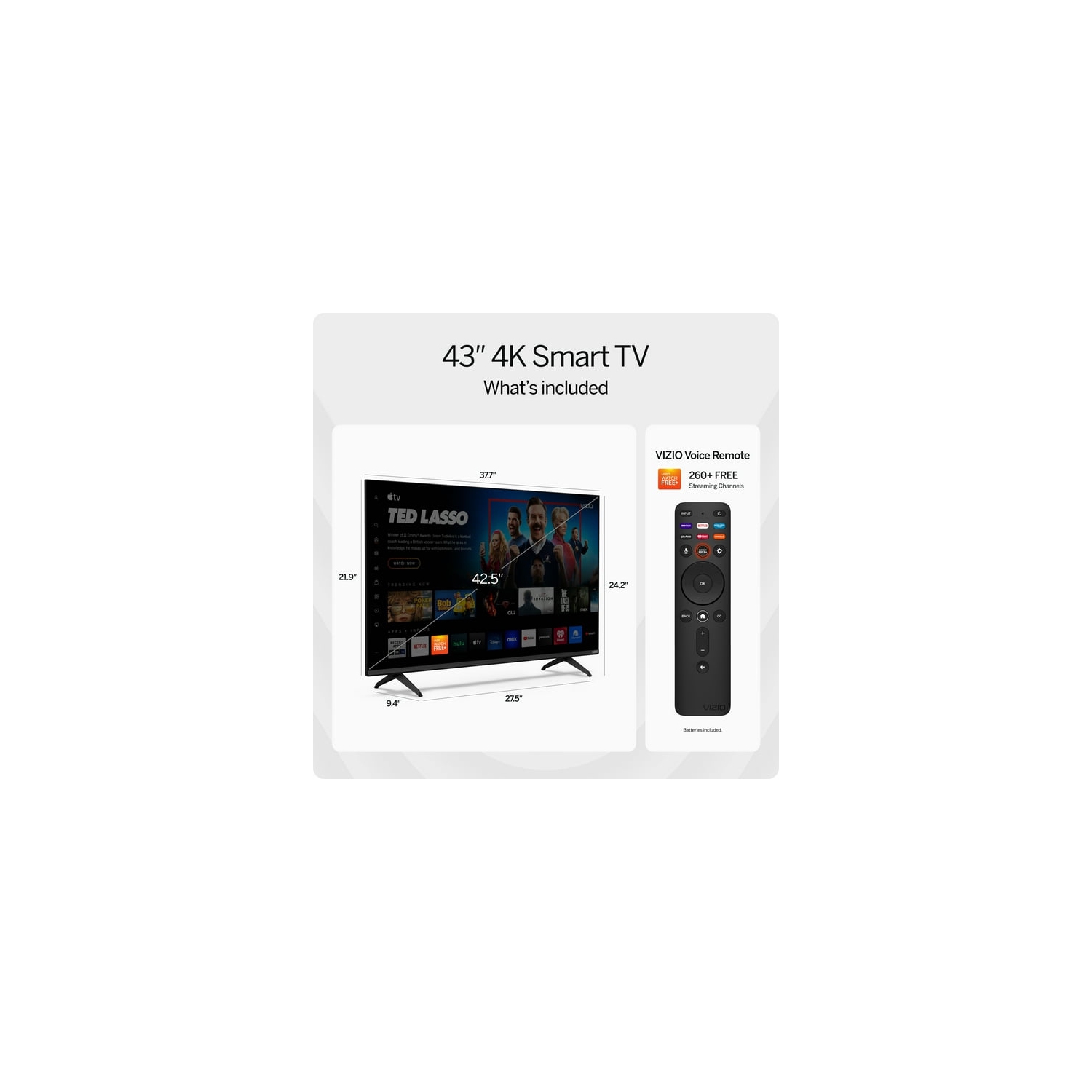 Téléviseur intelligent HDR DEL 4K de 43 po de série V de VIZIO - V435 M-K04