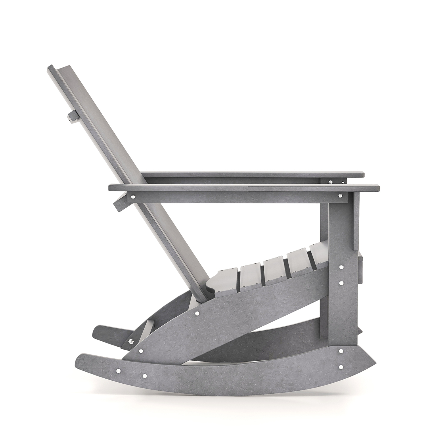 Chaise berçante Adirondack de patio de Costway en PEHD toutes saisons avec siège berçant 330lbs gris pour l'extérieur