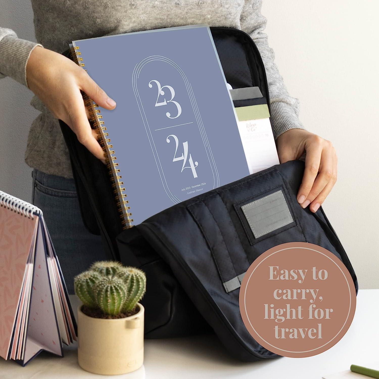 Rileys & Co 2025-2026 12-month Academic Weekly & Monthly Agenda Planner 8.5 x 11 in Midnight Blue