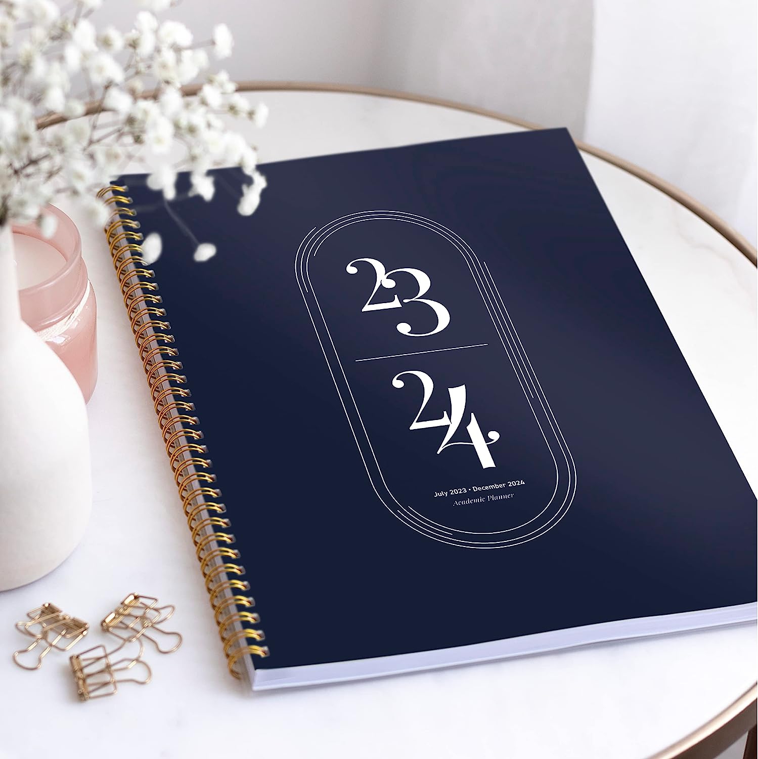 Rileys & Co 2025-2026 12-month Academic Weekly & Monthly Agenda Planner 8.5 x 11 in Midnight Blue