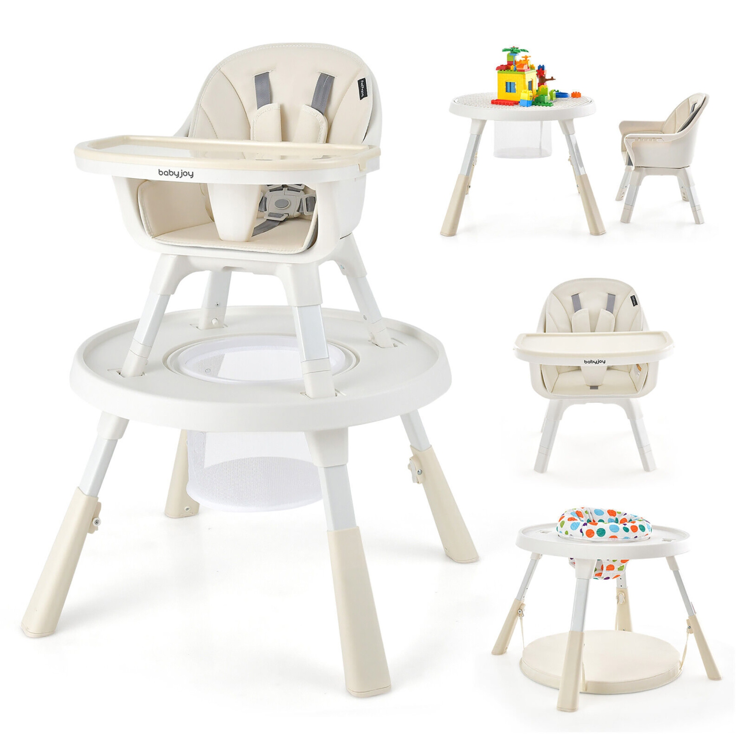Gymax 6 in 1 Baby High Chair Infant Activity Center w/ Height Adjustment