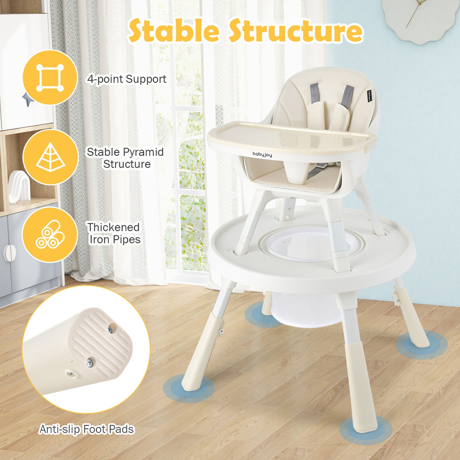 Gymax 6 in 1 Baby High Chair Infant Activity Center w/ Height Adjustment