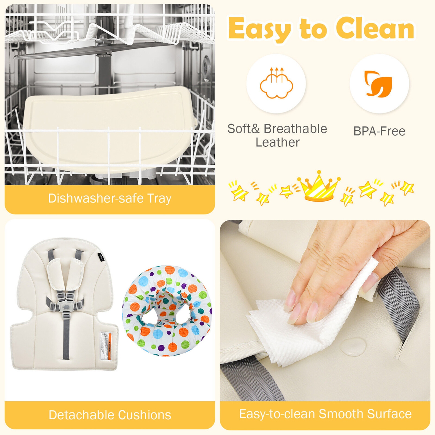 Gymax 6 in 1 Baby High Chair Infant Activity Center w/ Height Adjustment