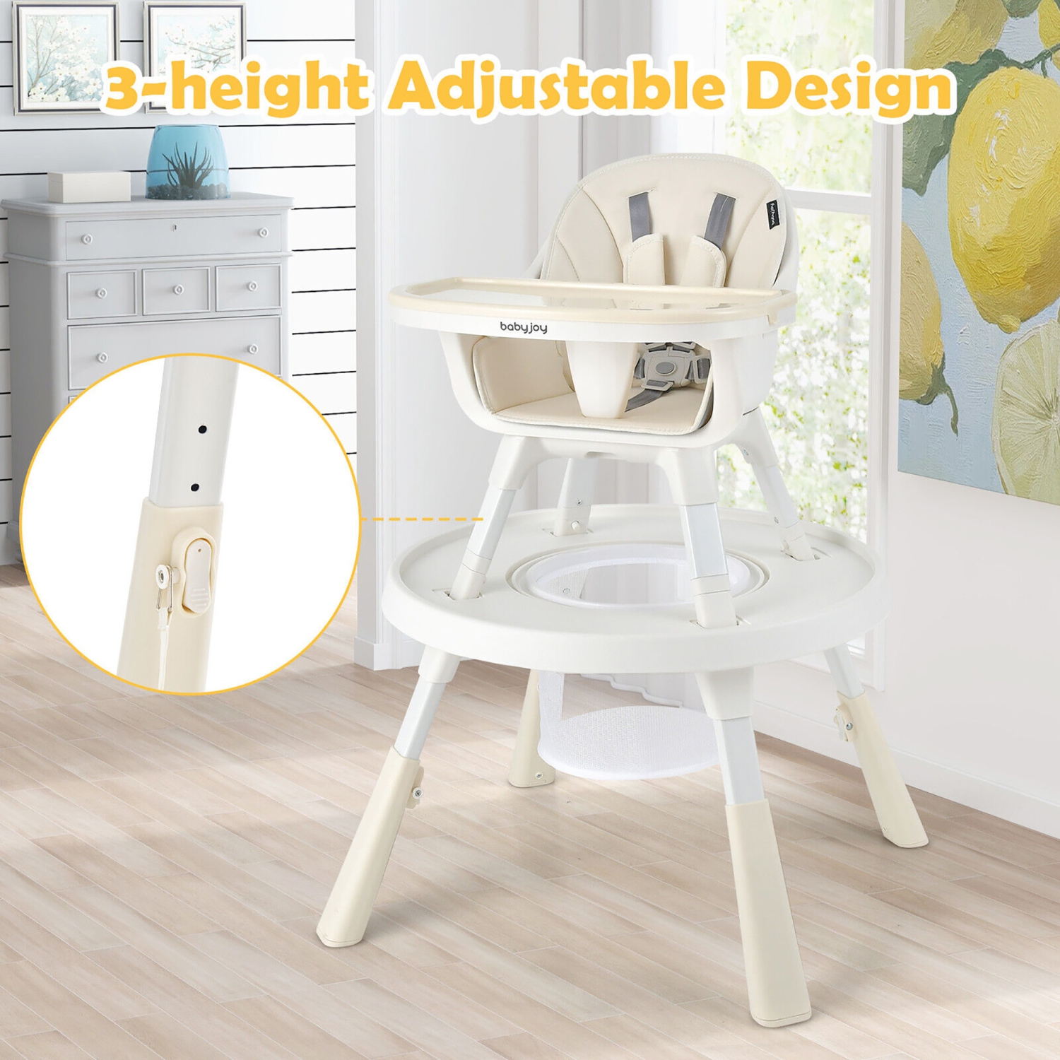 Gymax 6 in 1 Baby High Chair Infant Activity Center w/ Height Adjustment