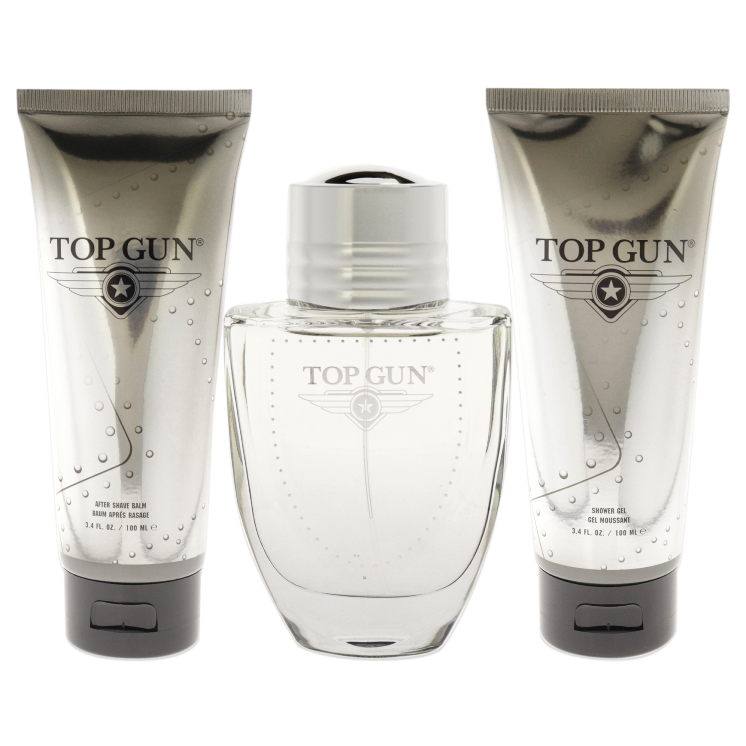 Top Gun Chervon by Top Gun for Men - 3 Pc Gift Set 3.4oz EDT Spray, 3.4oz After Shave Balm, 3.4oz Shower Gel