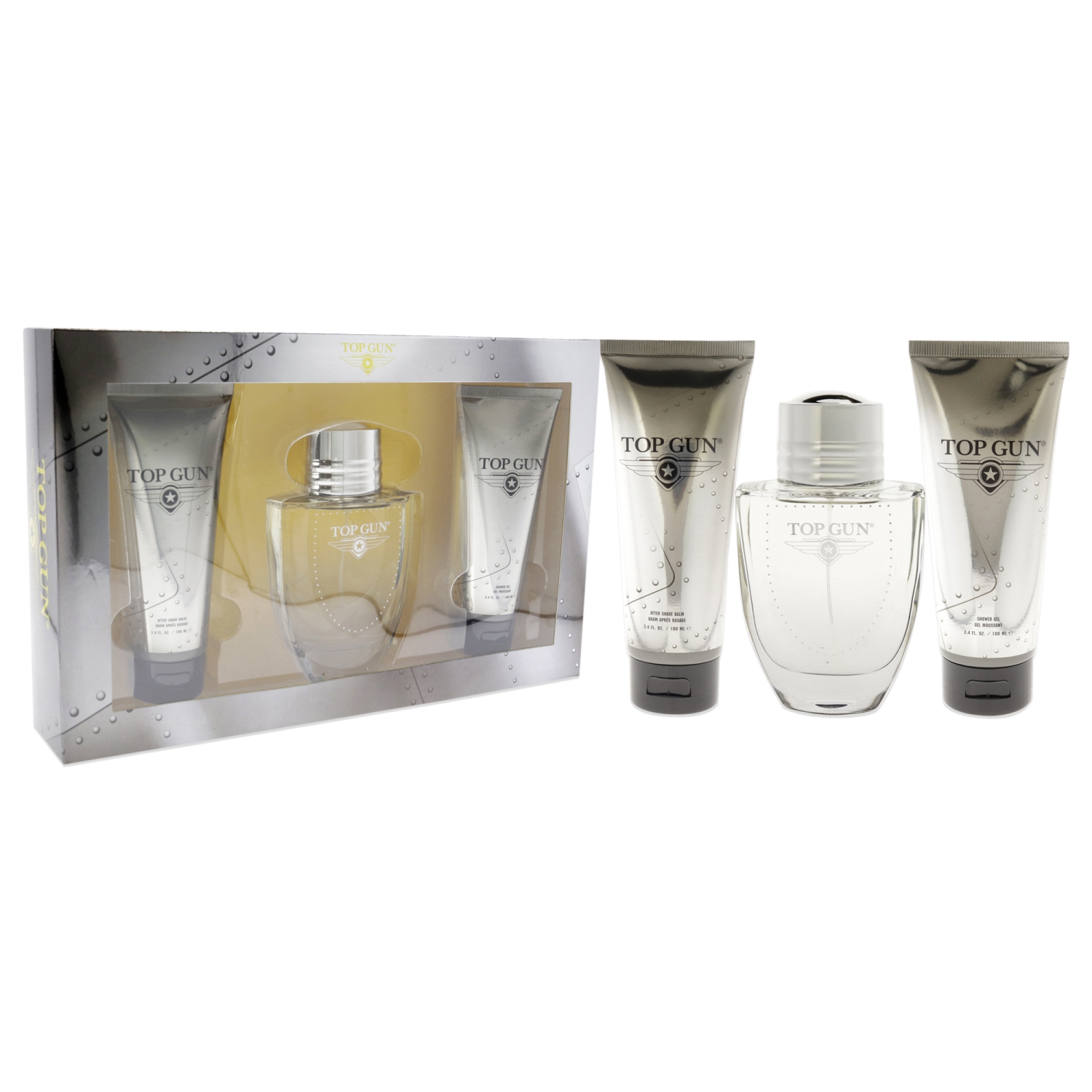 Top Gun Chervon by Top Gun for Men - 3 Pc Gift Set 3.4oz EDT Spray, 3.4oz After Shave Balm, 3.4oz Shower Gel