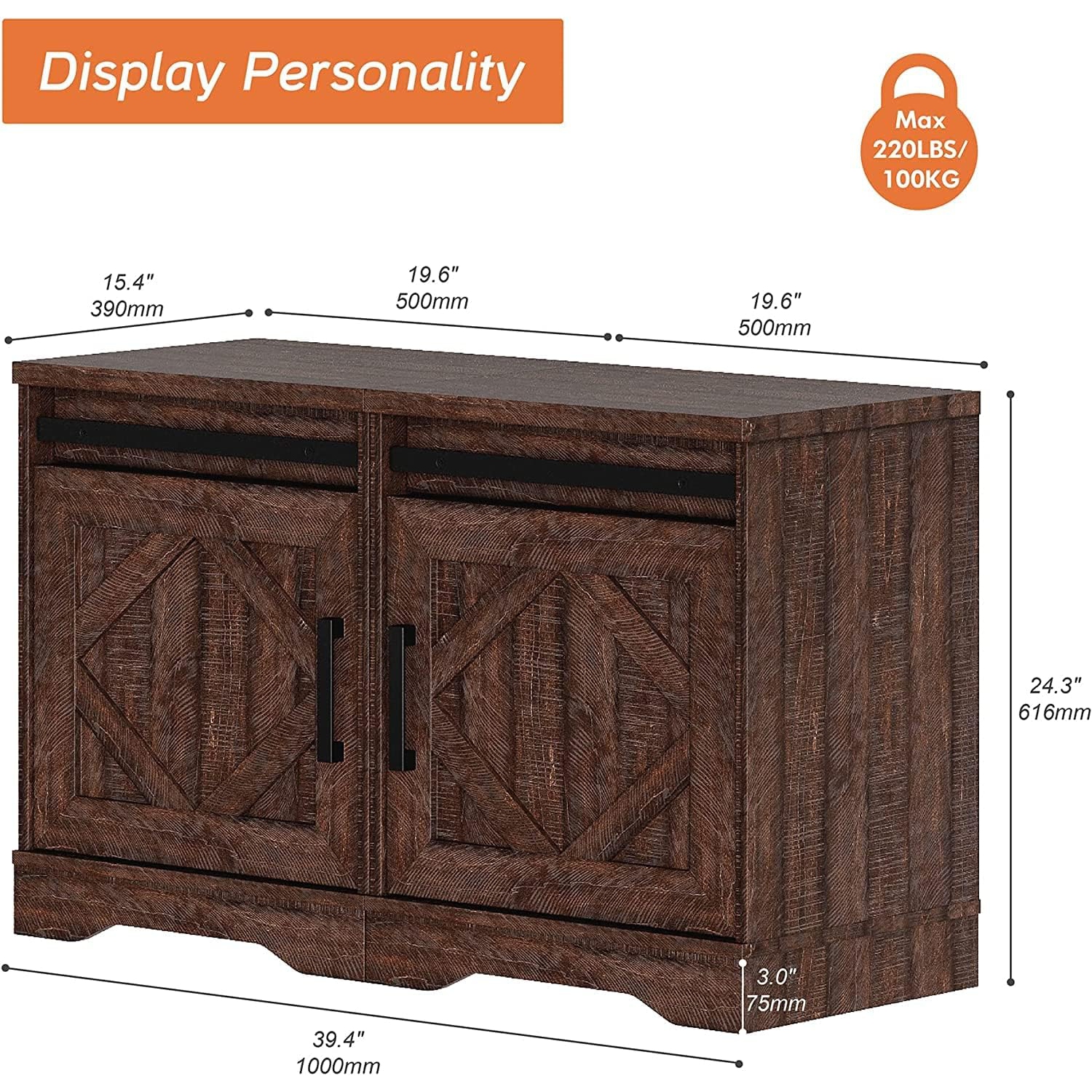 WAMPAT End Table Set of 2 Pedestal Side Table with Drawer and Storage Cabinet Wooden Bedside Table Nightstands for Living Room Bedroom,Rustic Brown