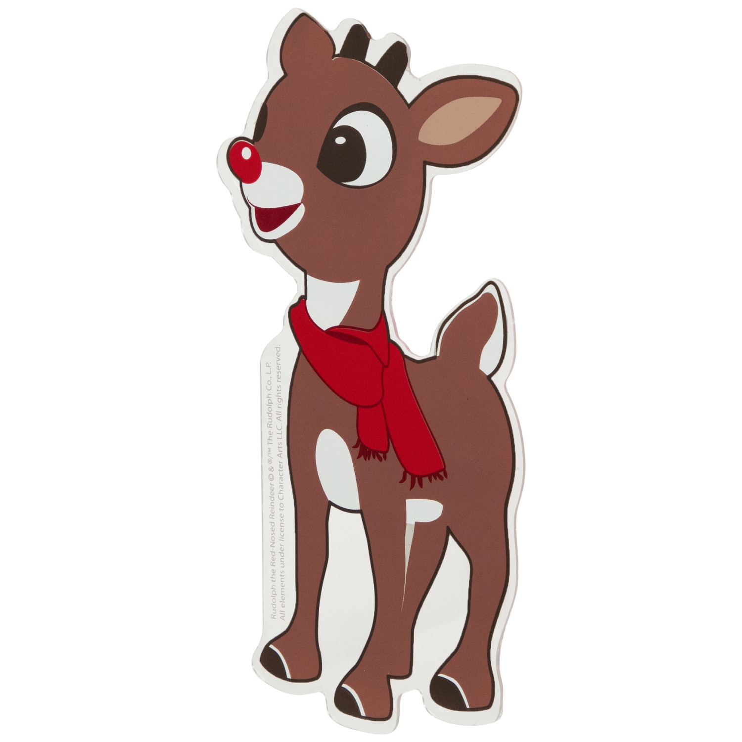 8" Rudolph in Red Scarf Double Sided Gel Window Cling Decoration