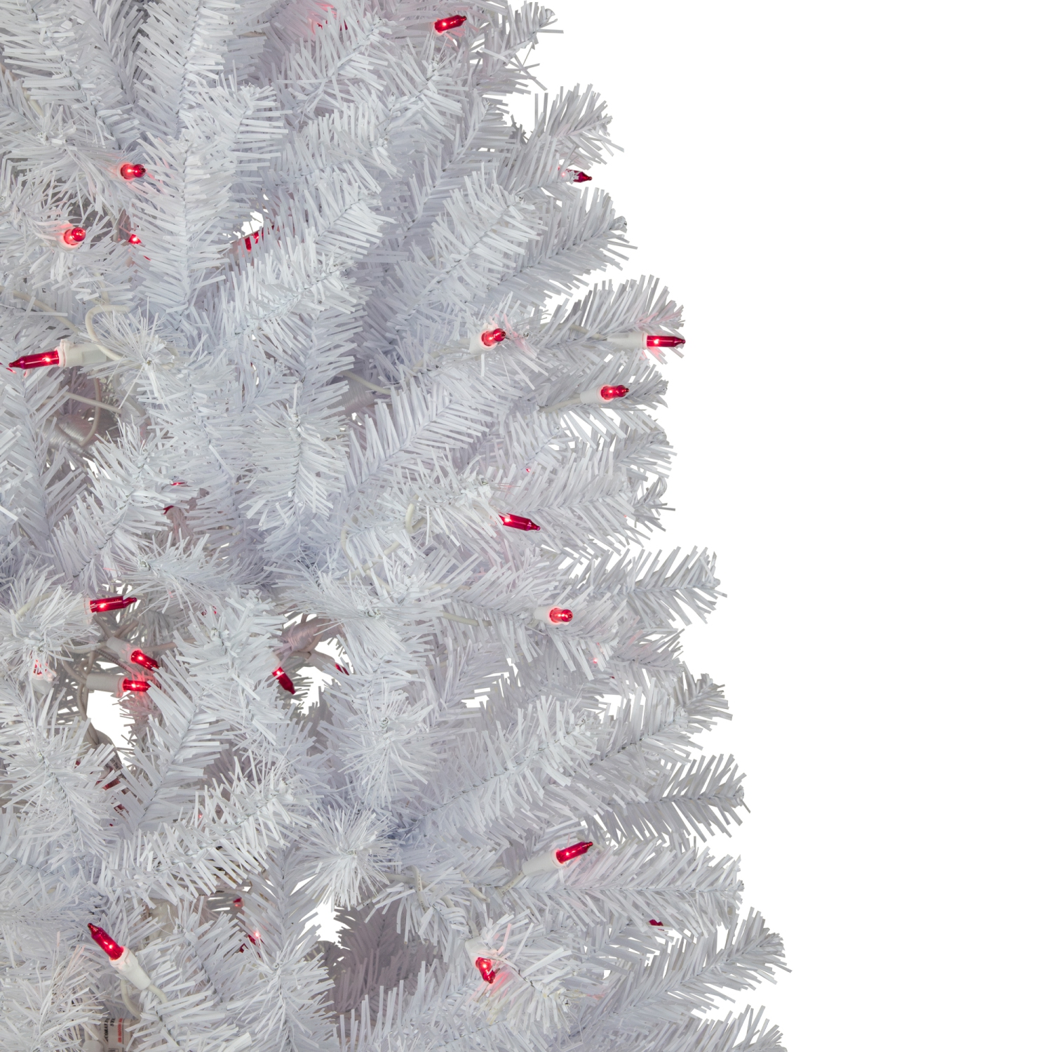 6.5' Pre-Lit Slim Geneva White Spruce Artificial Christmas Tree, Pink Lights