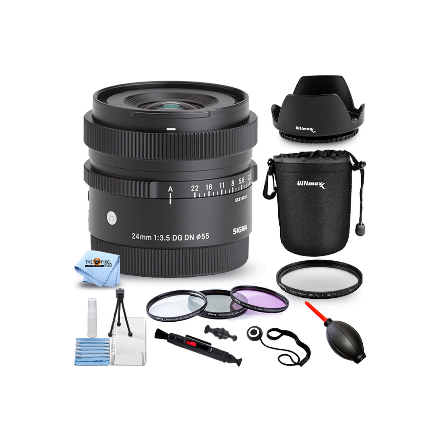 Sigma 24mm f/3.5 DG DN Contemporary Lens for Sony E + Filter Kit Bundle