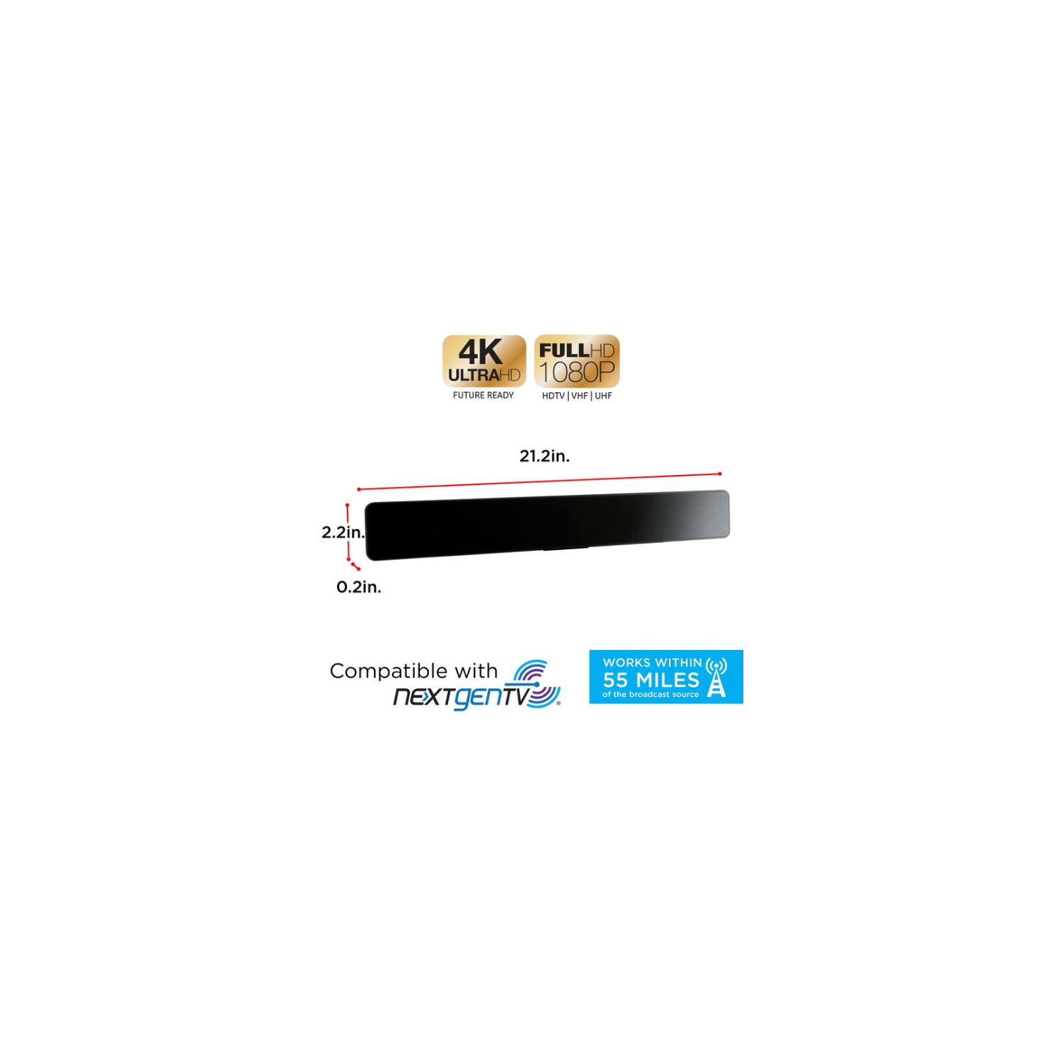 Antenne intérieure amplifiée HD Elite 52185 d'UltraPro