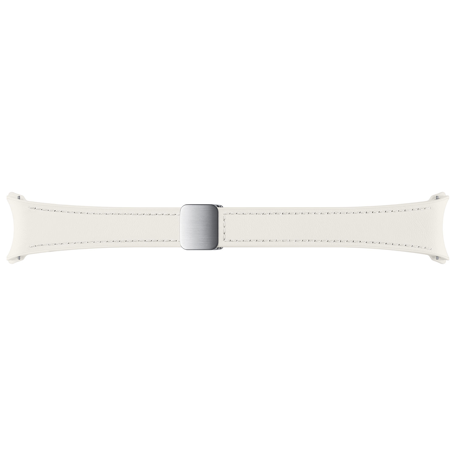 Bracelet en cuir végétal avec boucle en D pour Galaxy Watch de Samsung - Petit/Moyen - Crème