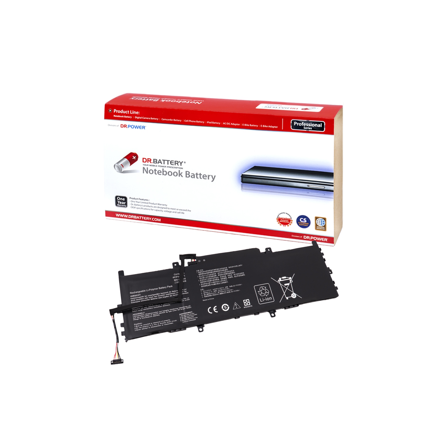 DR. BATTERY C41N1715 0B200-02760000 4ICP4/72/75 Laptop Battery compatible Asus ZenBook 13 UX331FN UX331FA UX331UA UX331UN X331FN-EM009R U3100FN