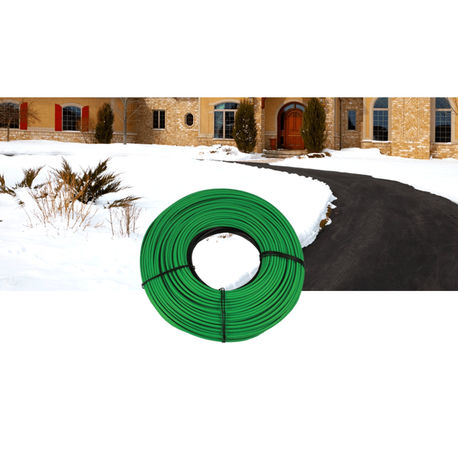 WarmlyYours Embedded Electric Radiant Heating Snow Melting Kit, 188 ft Heating Cable, Automatic Control