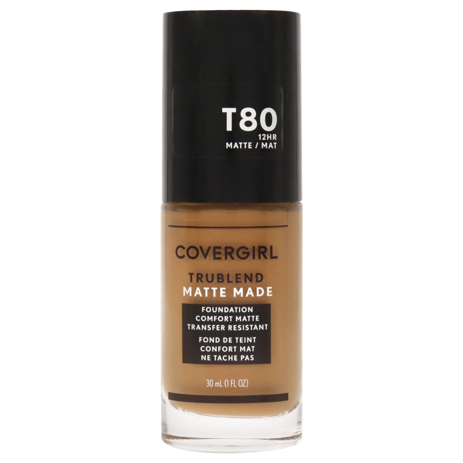 TruBlend Matte Made Liquid Foundation - T80 Toasted Caramel by CoverGirl for Women - 1 oz Foundation
